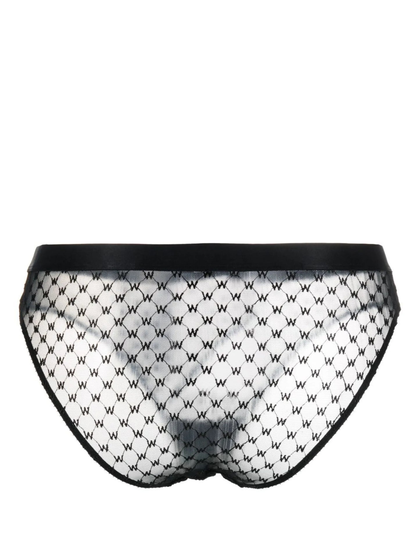 monogram-jacquard sheer briefs