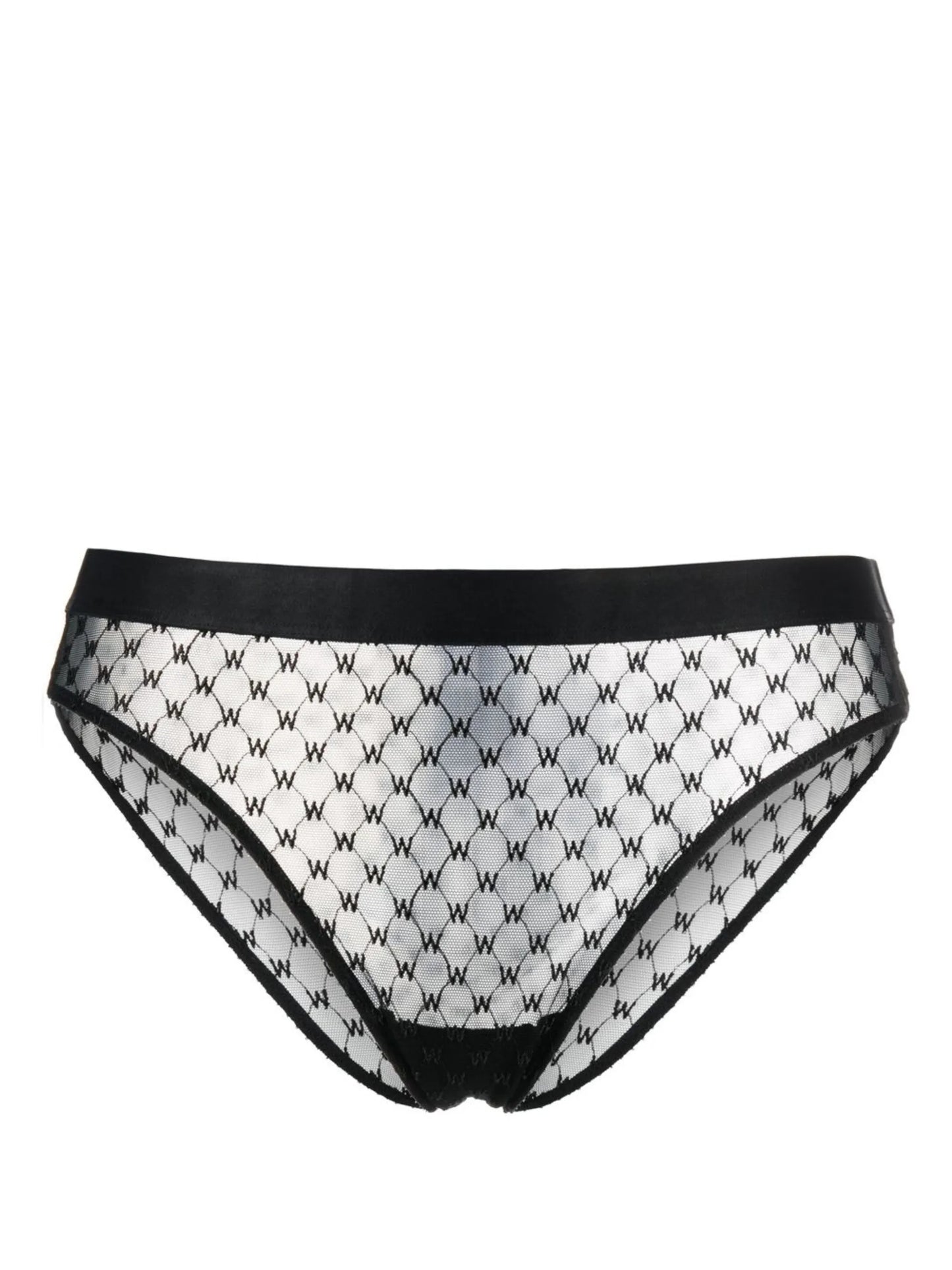 monogram-jacquard sheer briefs