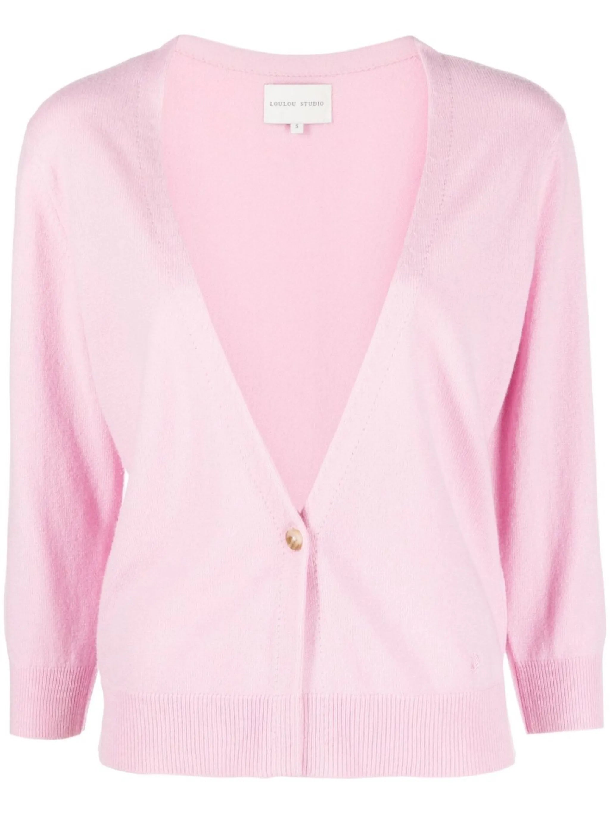 Pink Fine Knit Cashmere Cardigan