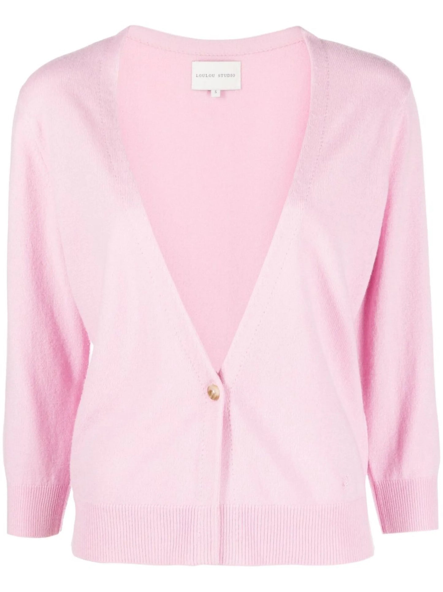 Pink Fine Knit Cashmere Cardigan