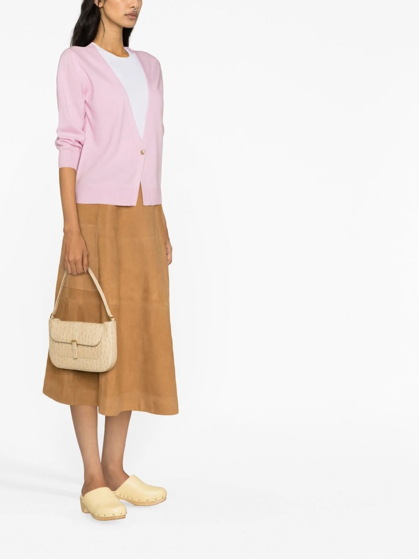 Pink Fine Knit Cashmere Cardigan