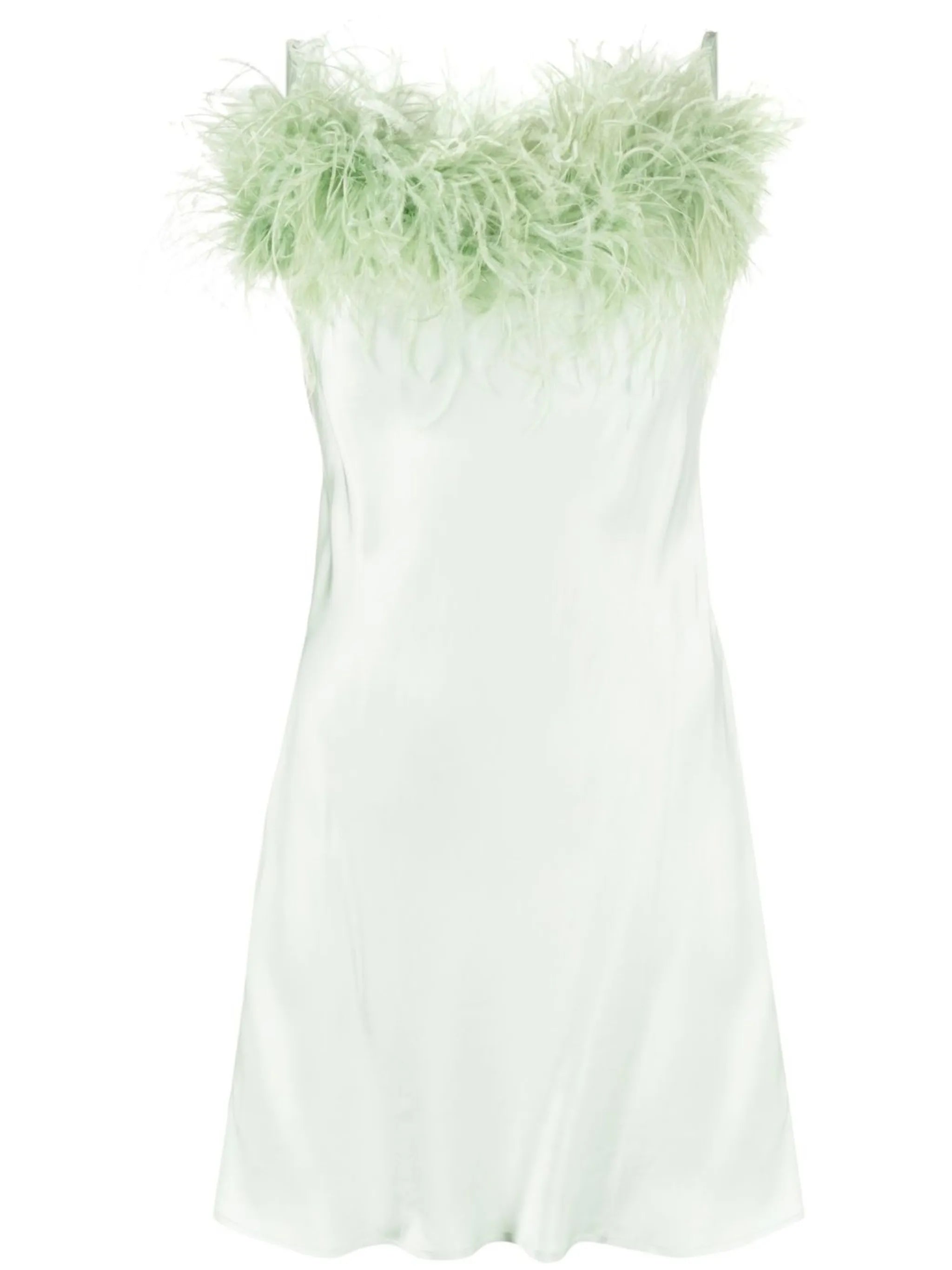 Boheme feather-trim minidress
