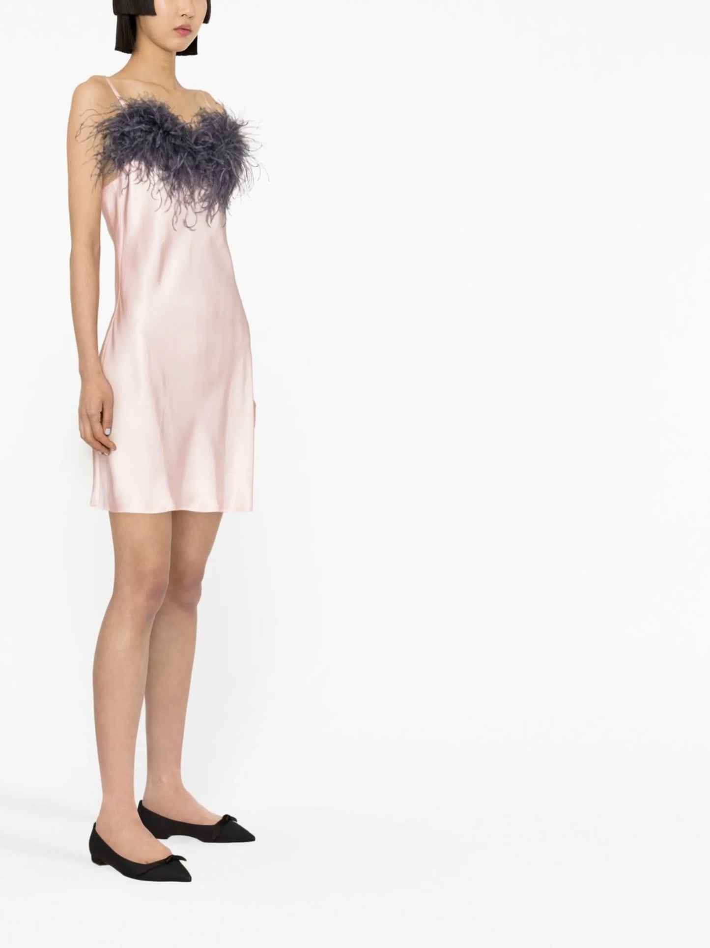 feather-detail nightdress