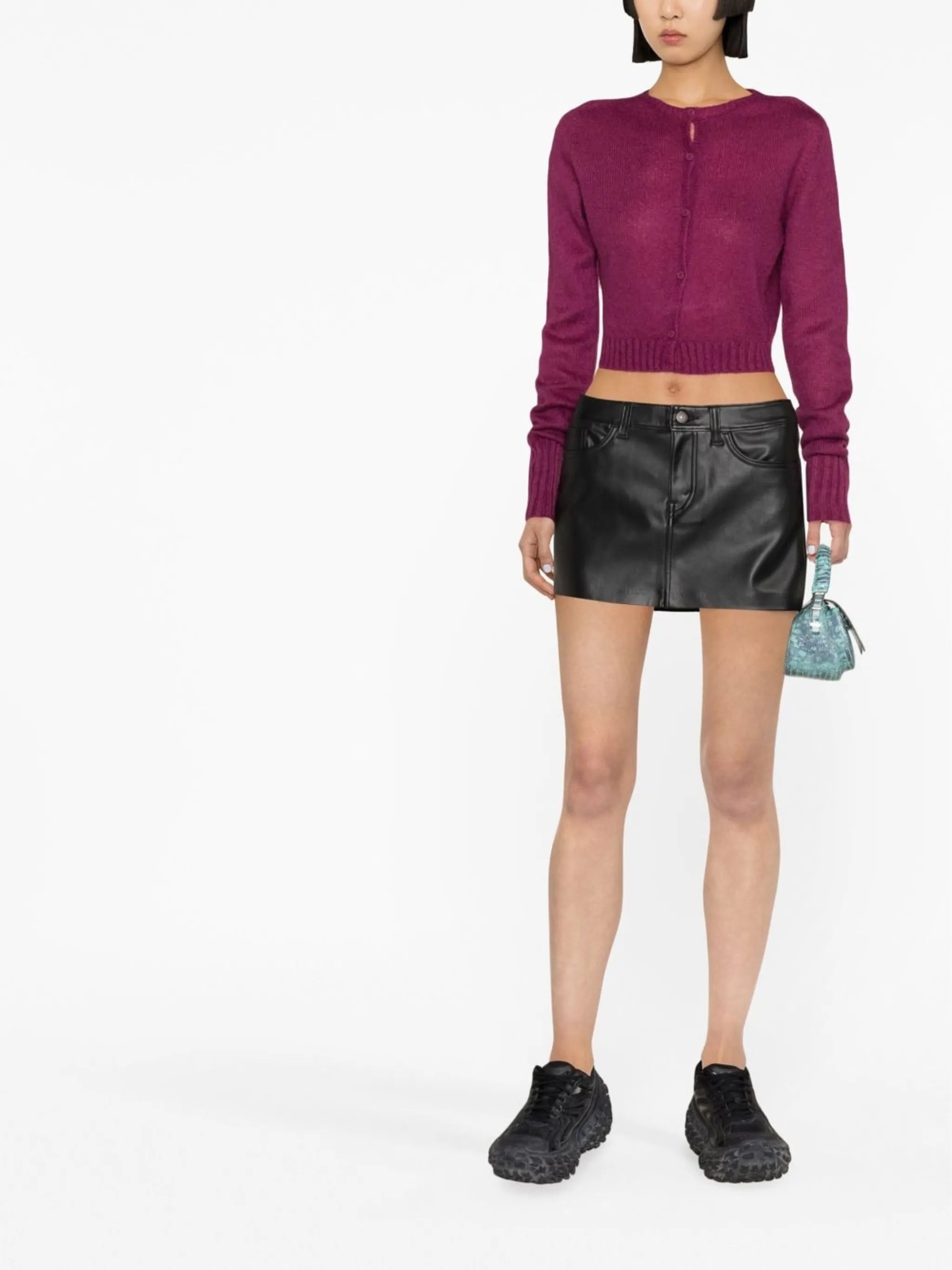 Black Faux Leather Mini Skirt
