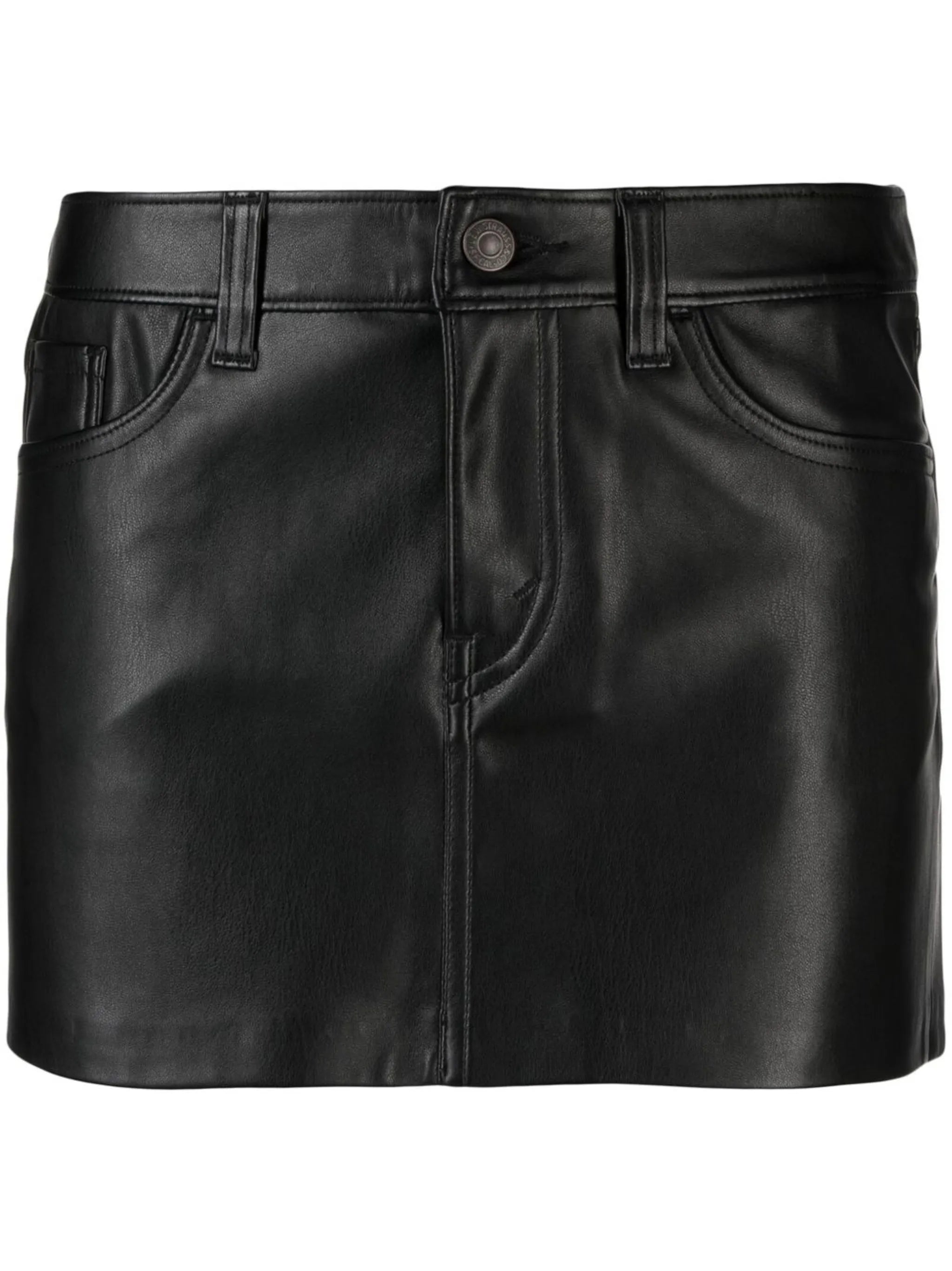 Black Faux Leather Mini Skirt