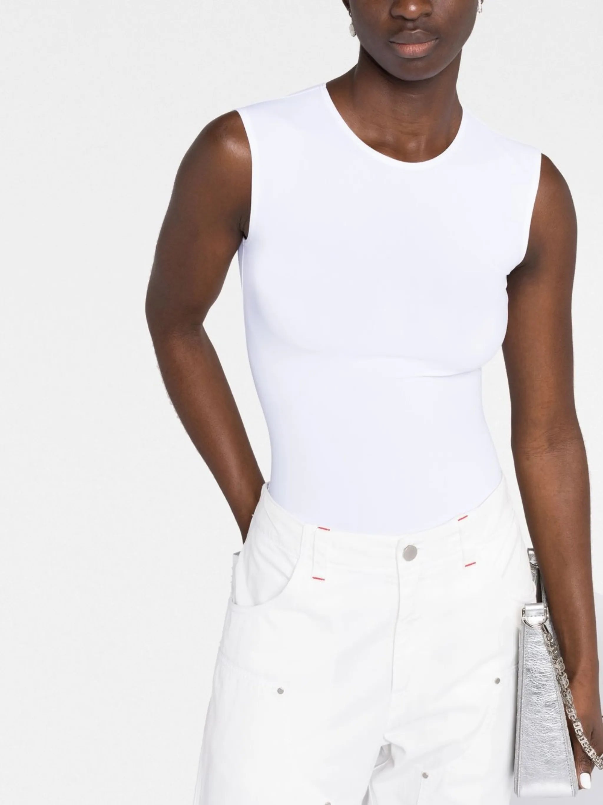 Lenox round-neck sleeveless bodysuit