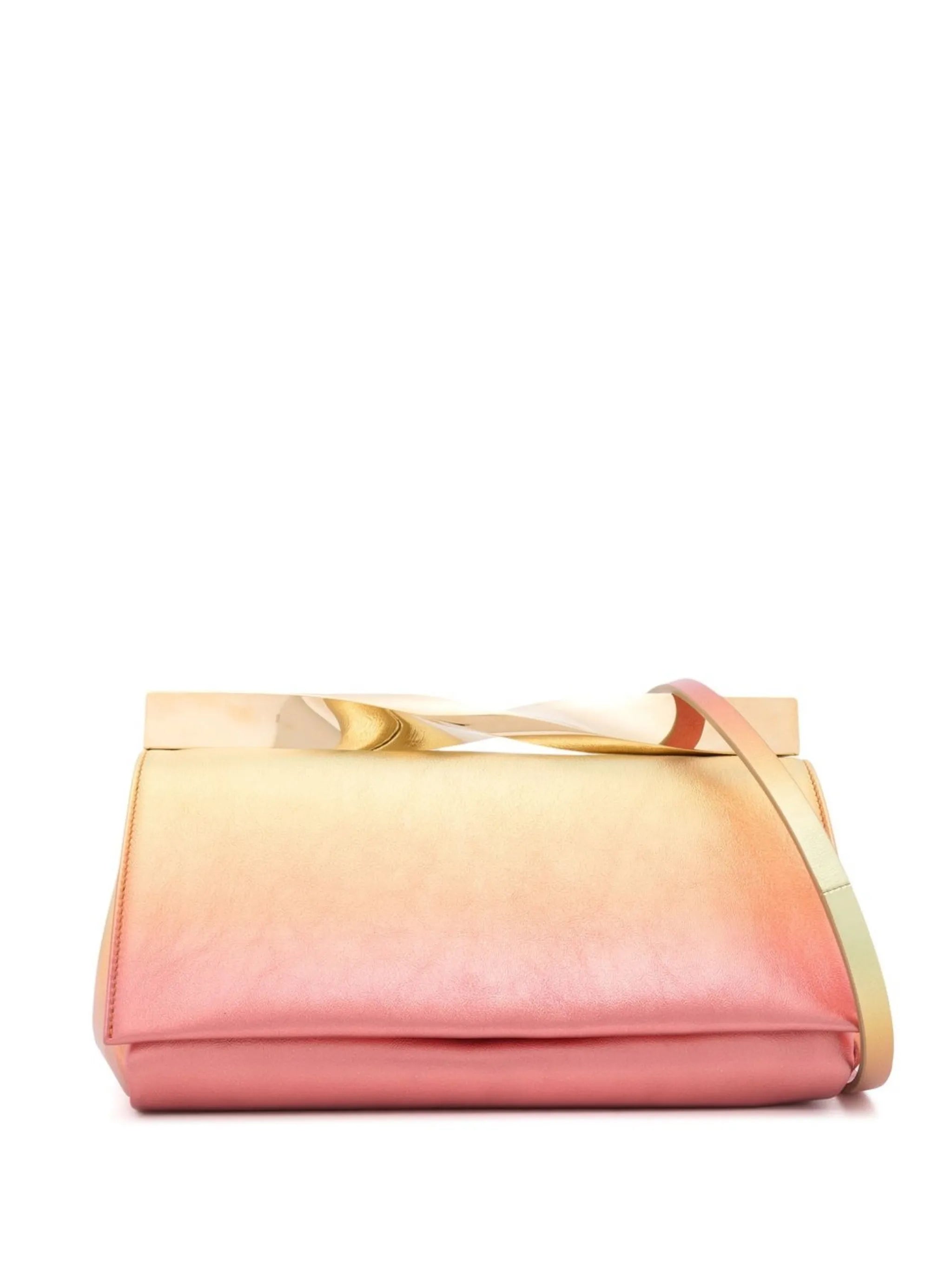 Twist ombré leather clutch bag