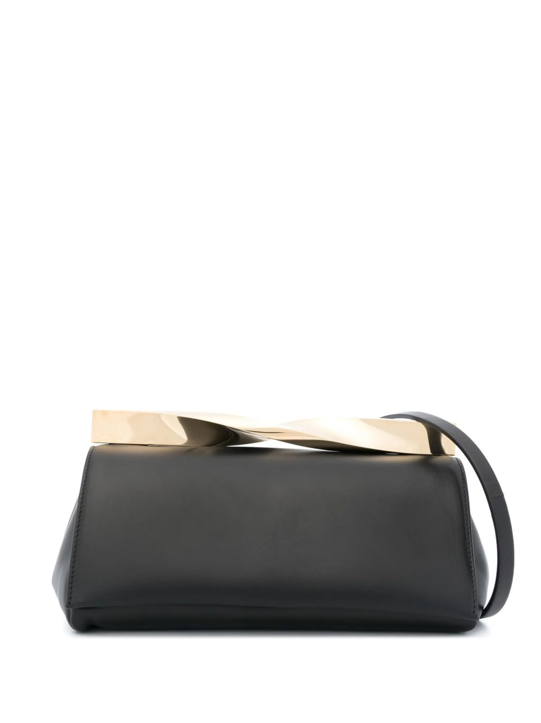 twist leather clutch bag