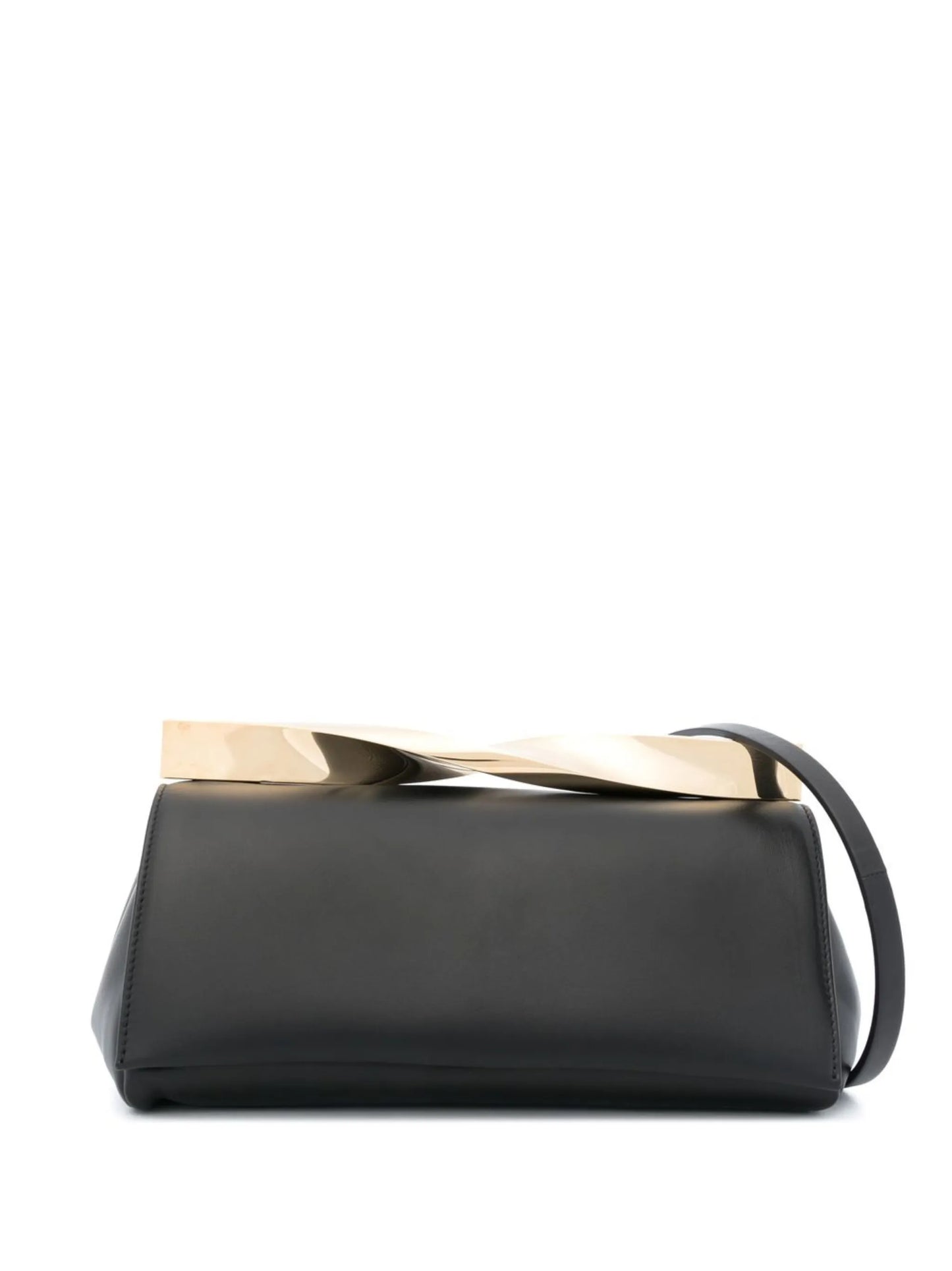 twist leather clutch bag
