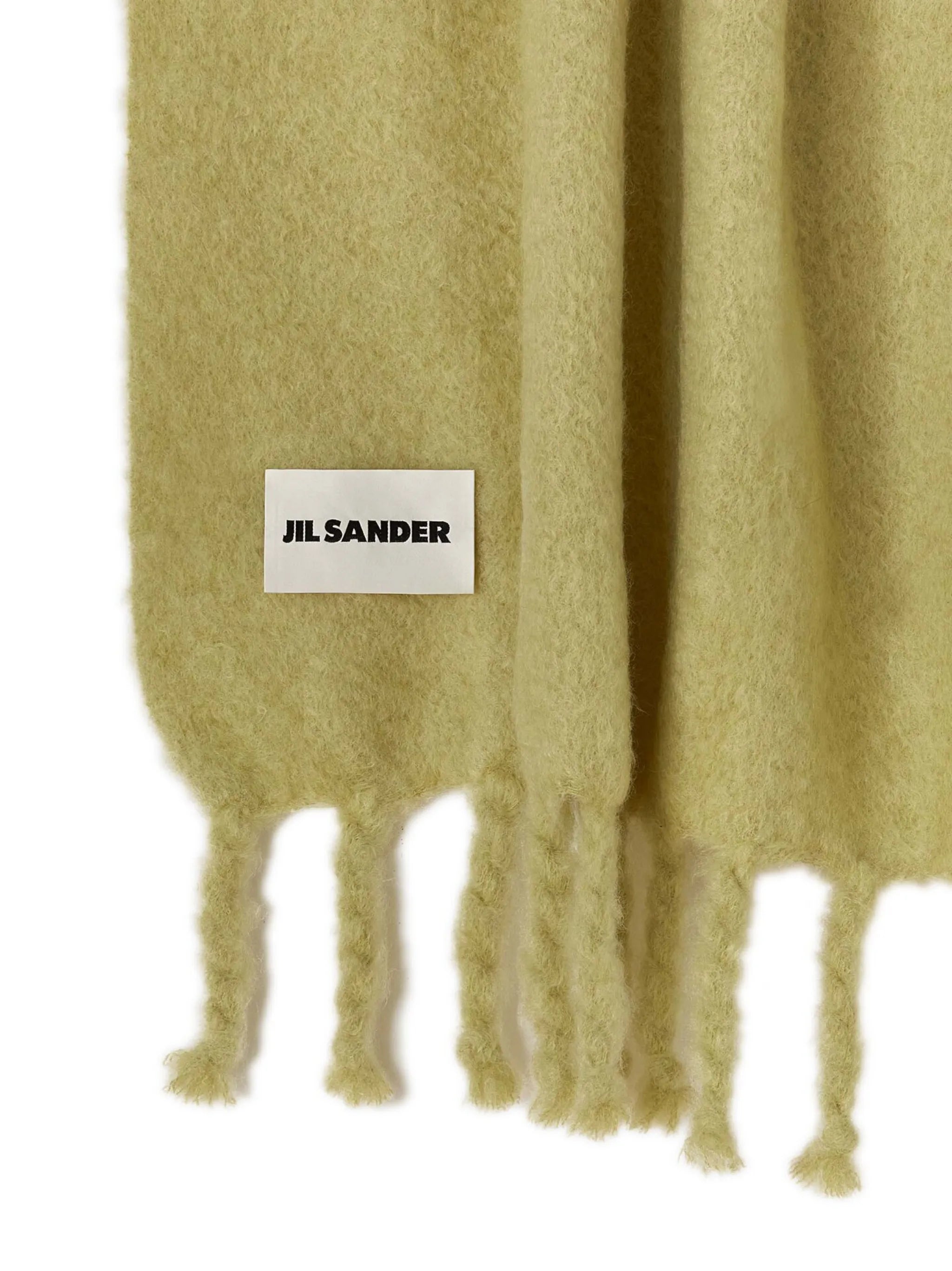 fringed knitted scarf