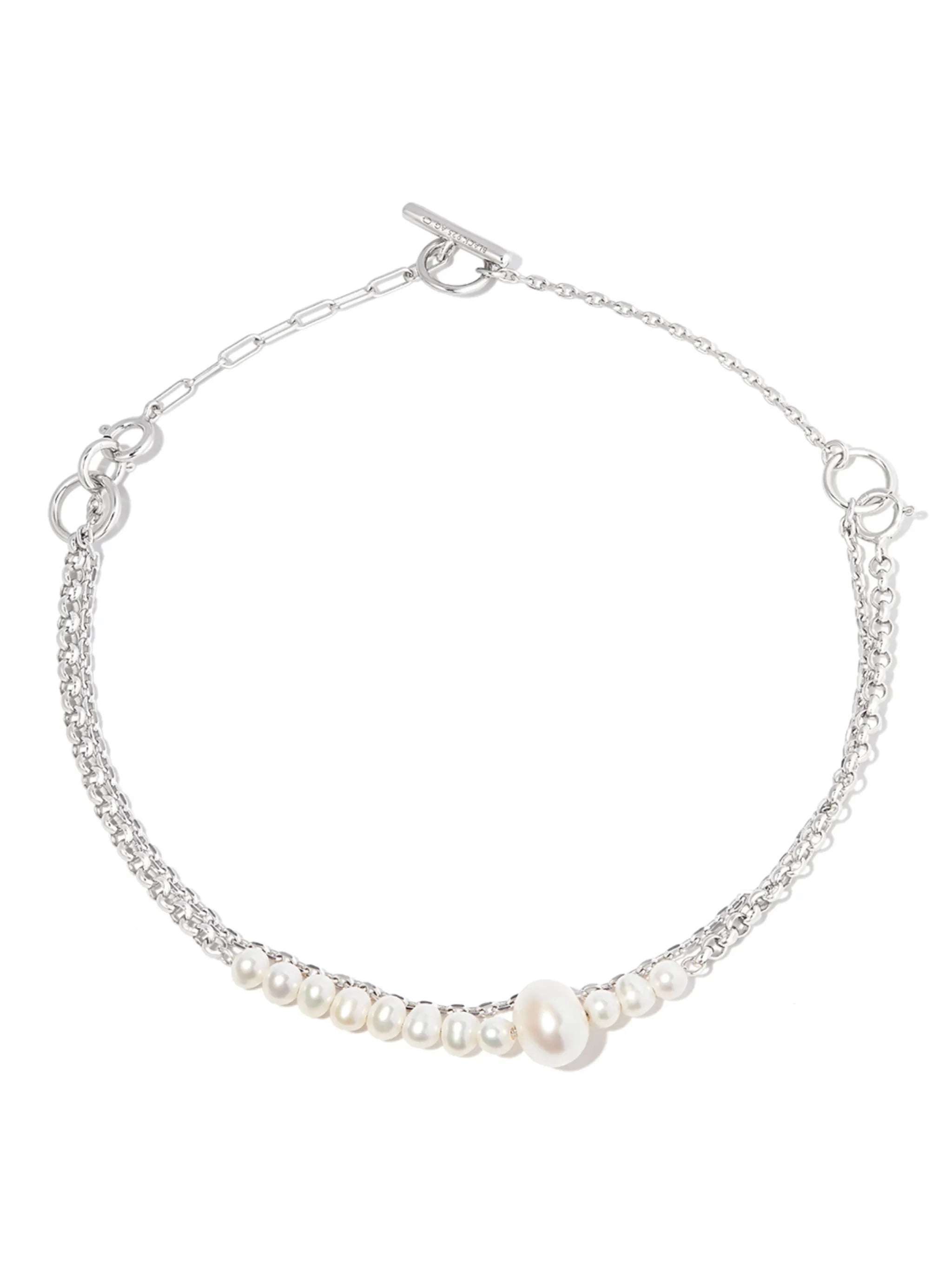 Lounge sterling silver pearl necklace