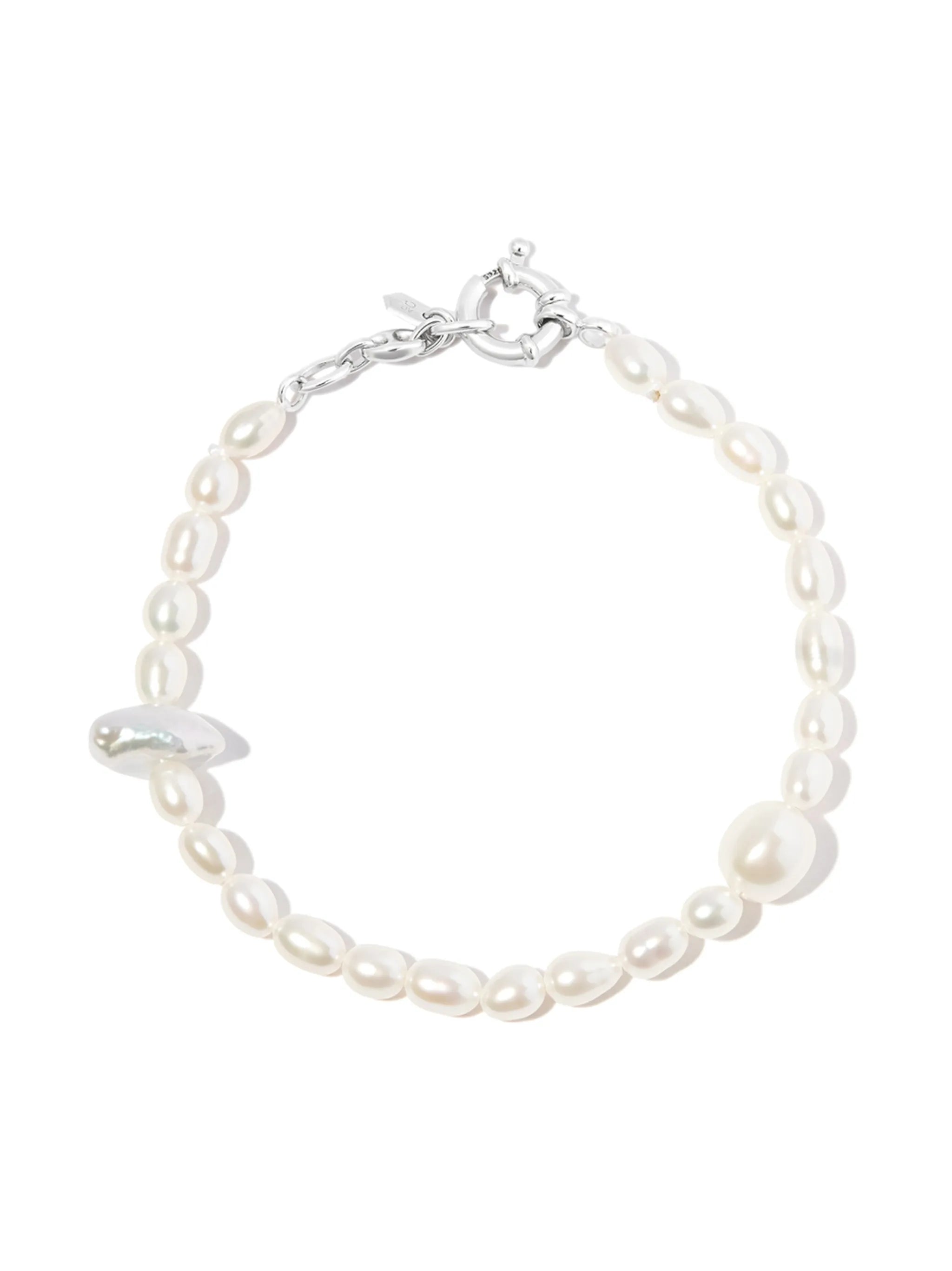 sterling silver pearl bracelet