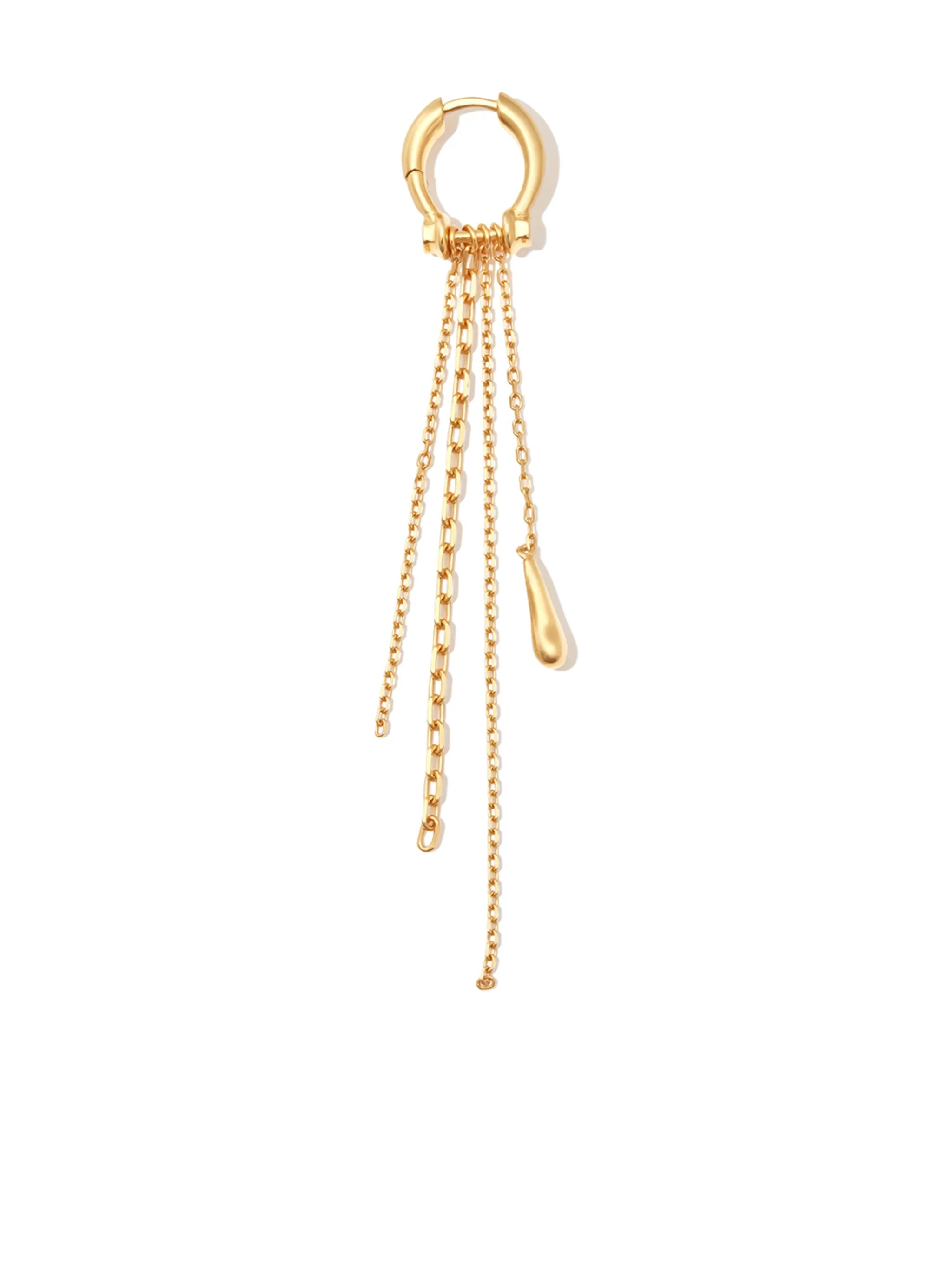 Rain chain-link drop earring
