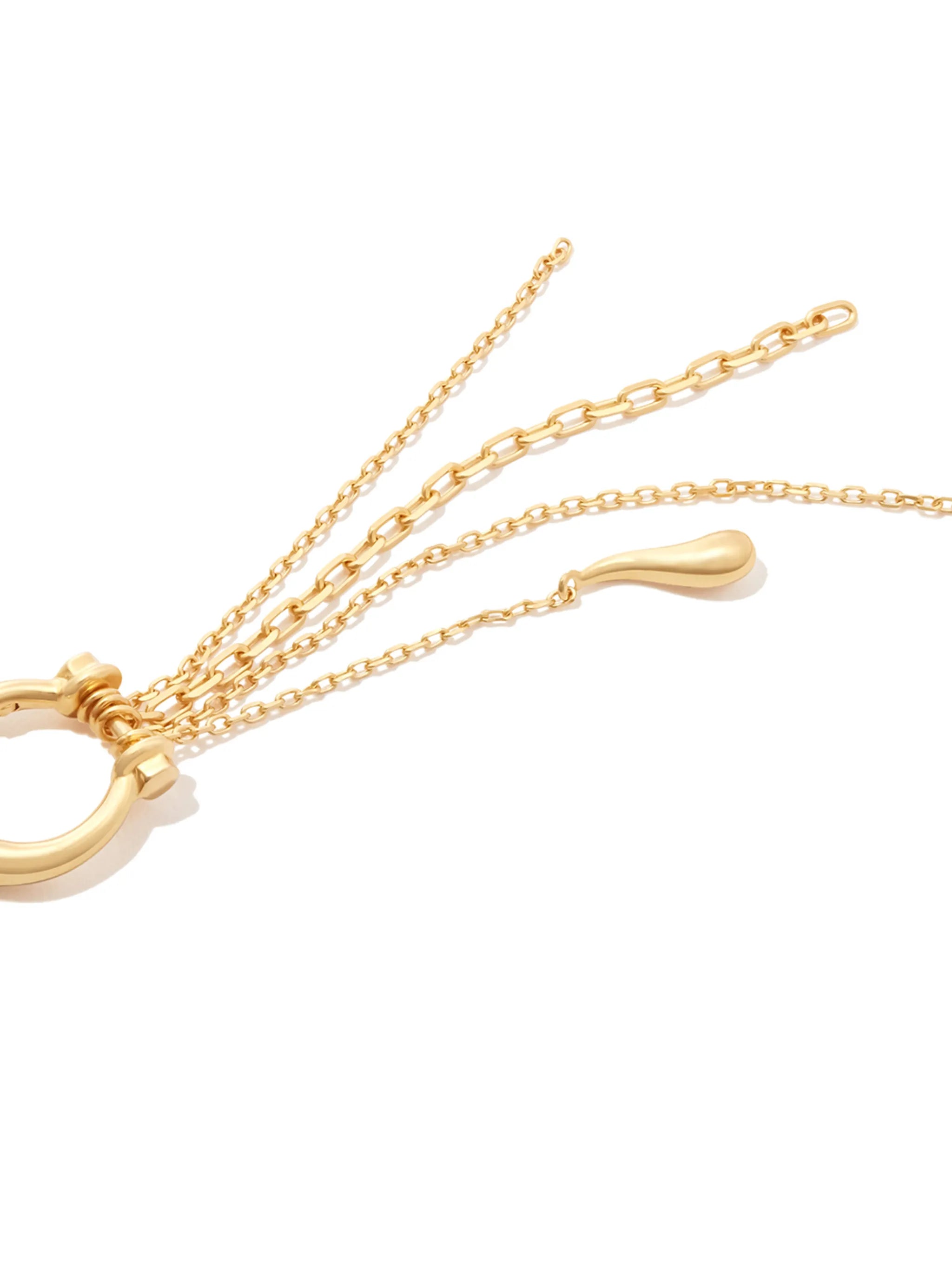 Rain chain-link drop earring