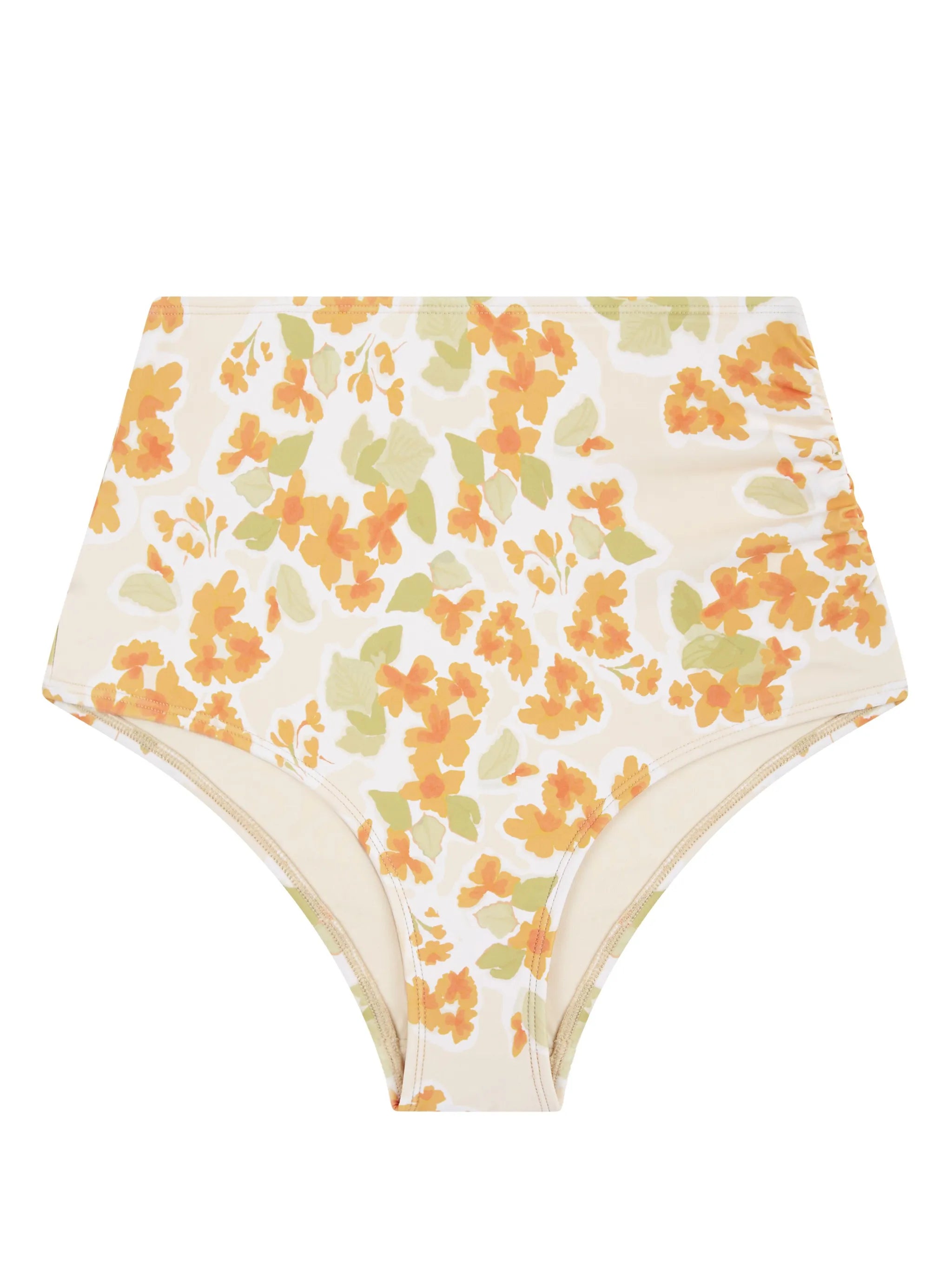 Peony floral-print bikini bottoms