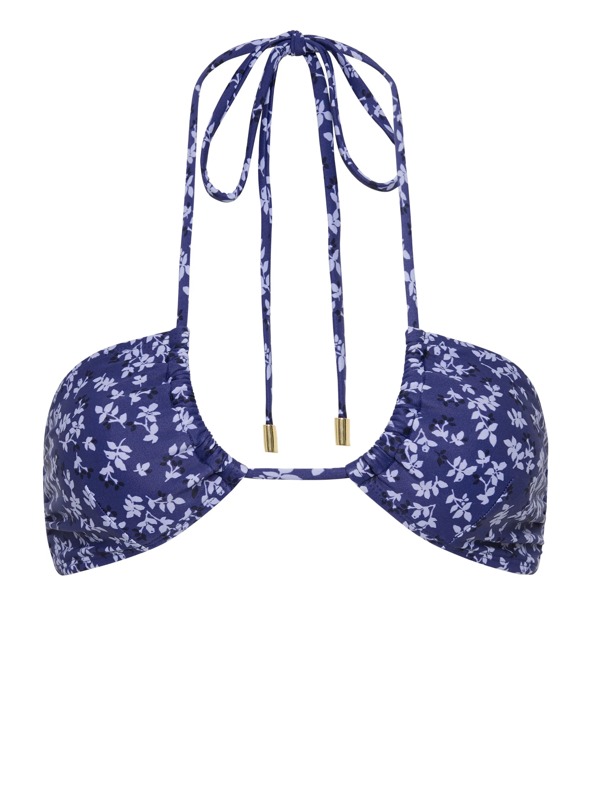 Periwinkle halterneck bikini top