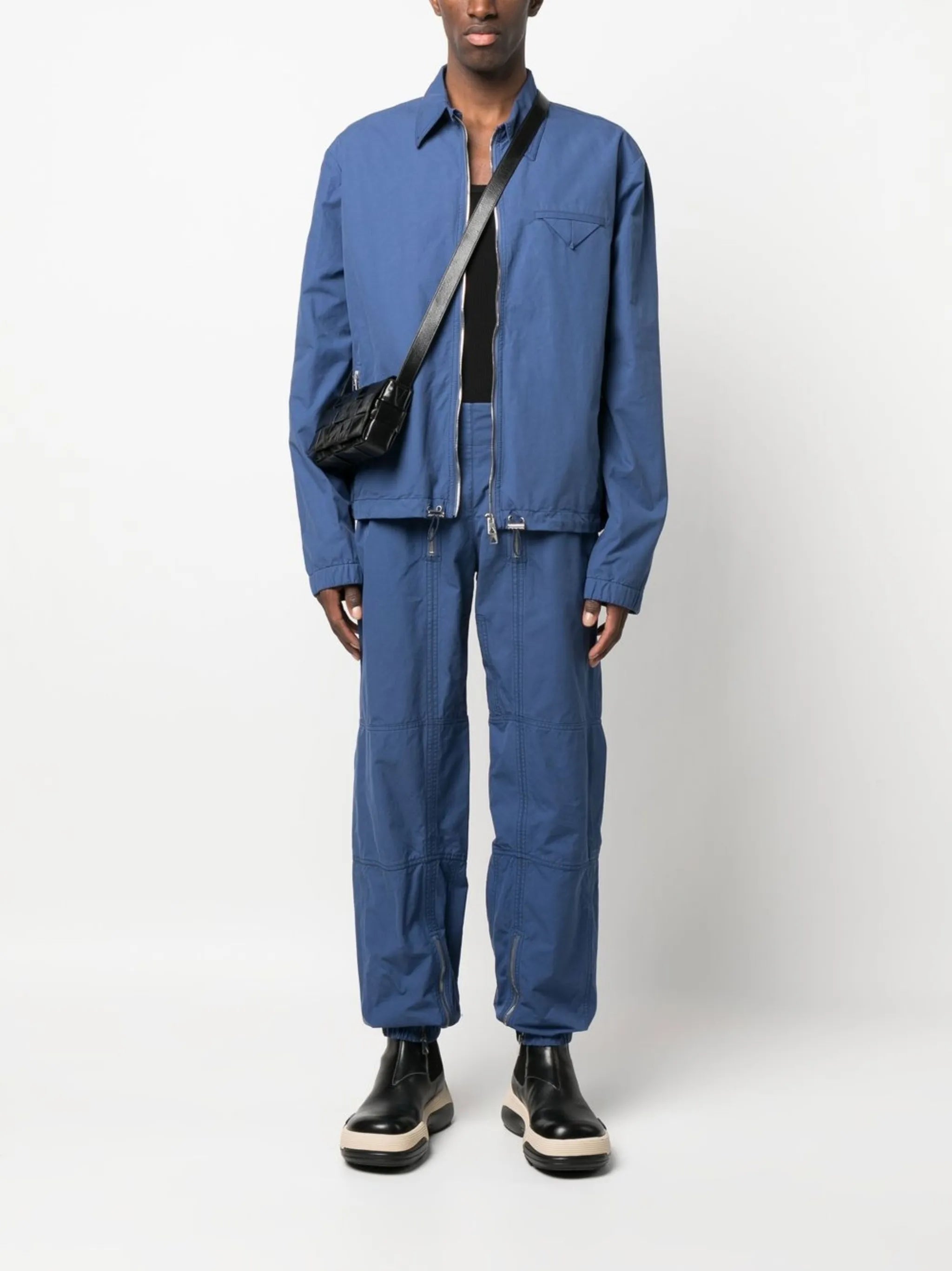 cotton straight-leg trousers