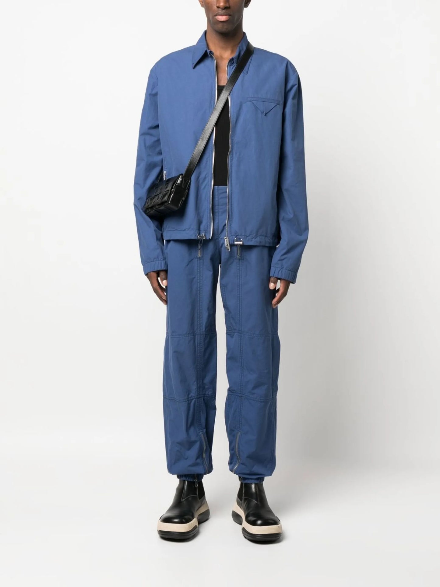 cotton straight-leg trousers