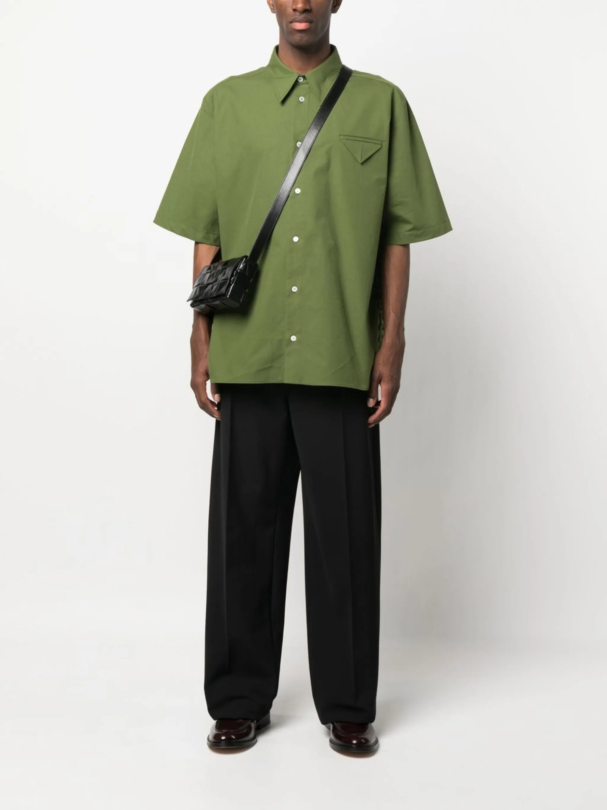 faux lace-up cotton shirt