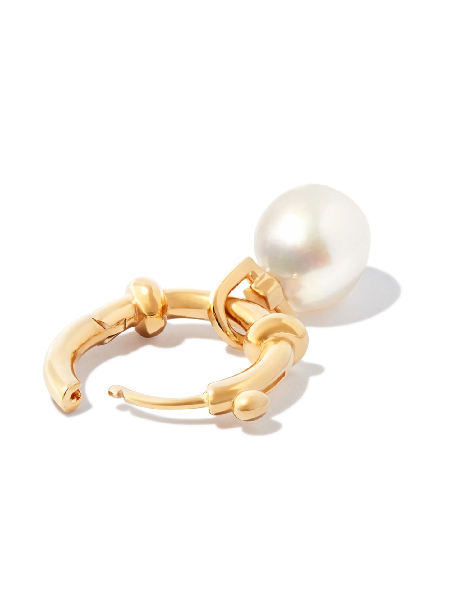 gold-plated pearl hoop earring