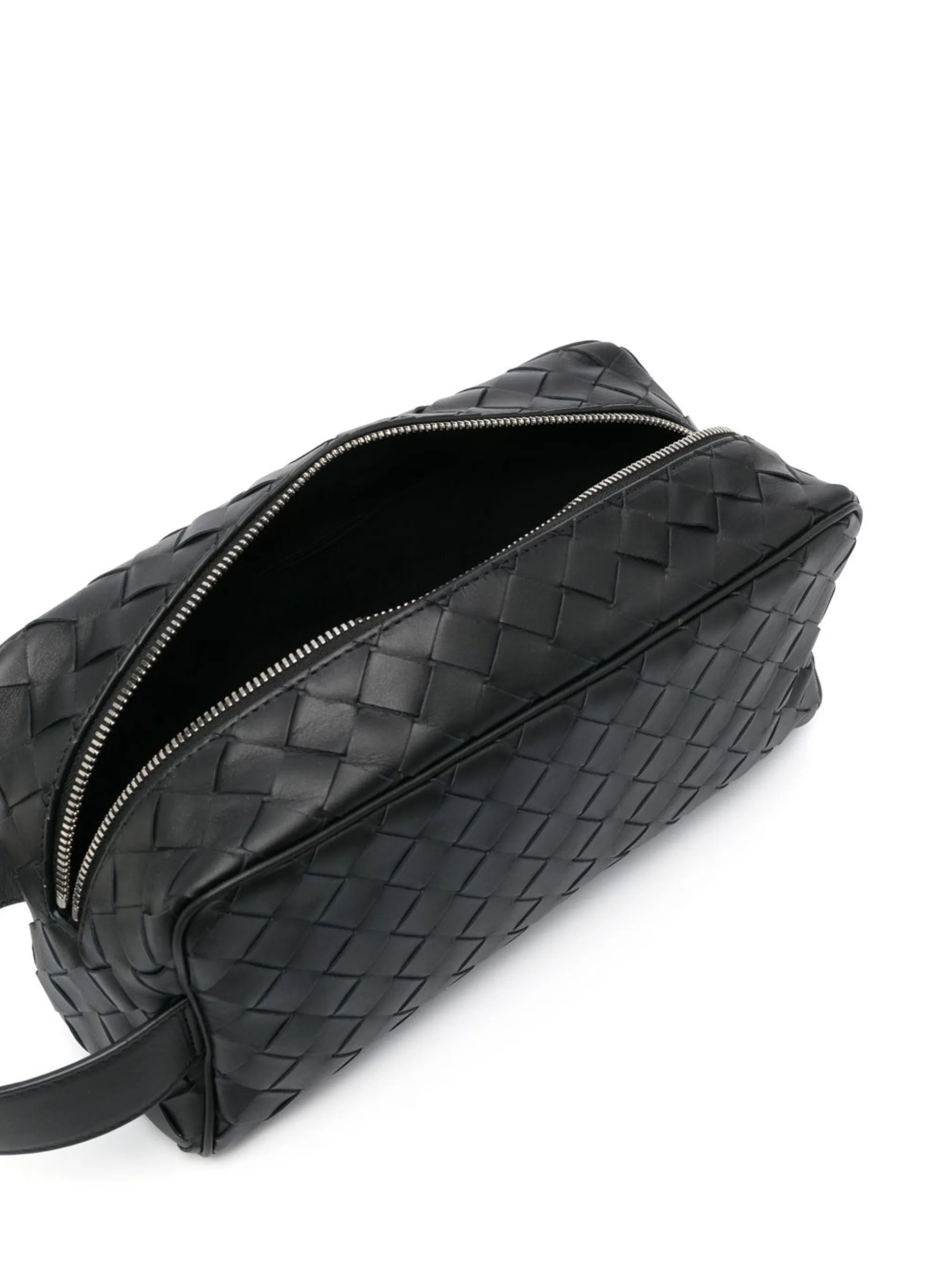 Intrecciato leather wash bag