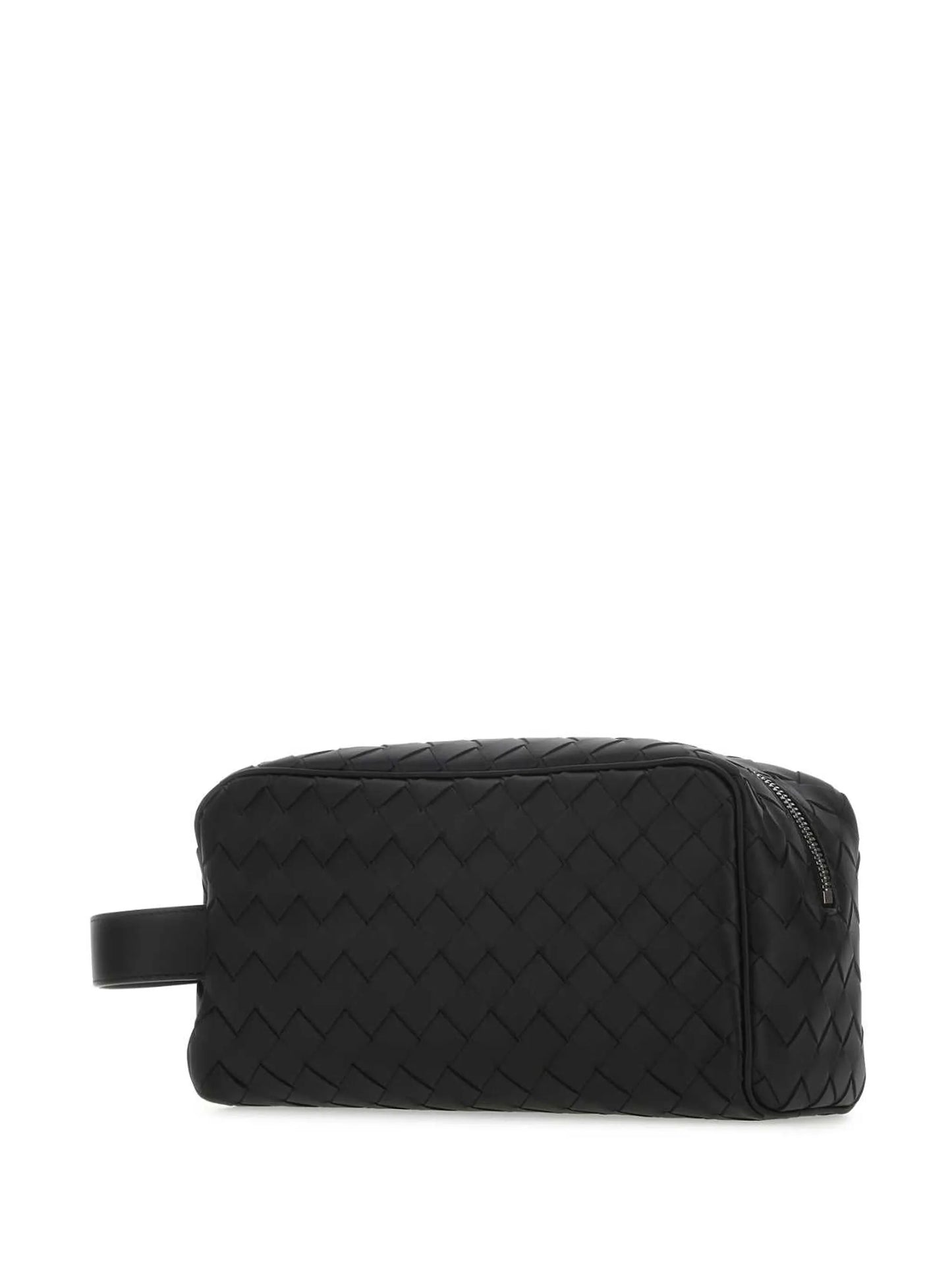 Intrecciato leather wash bag