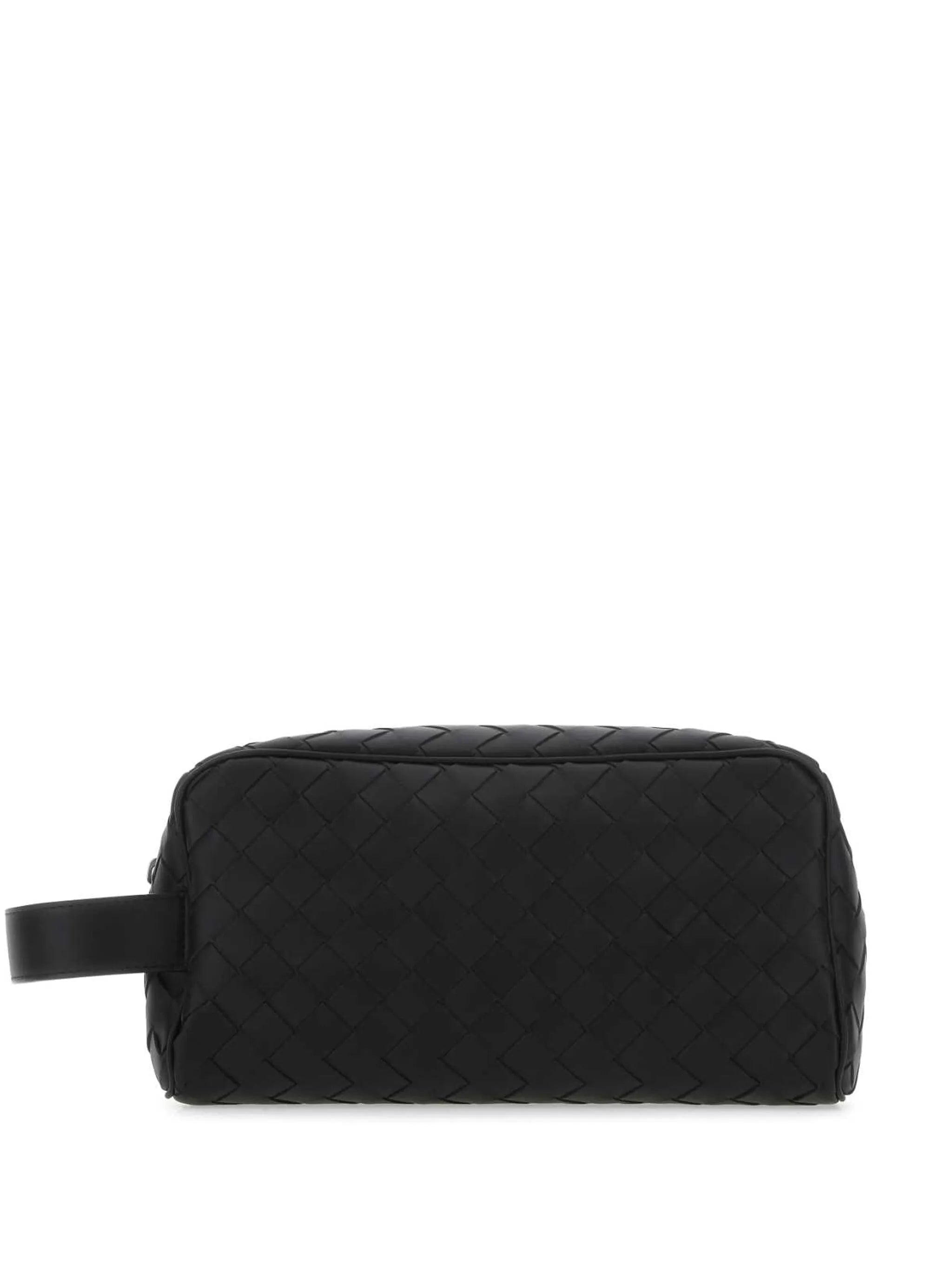 Intrecciato leather wash bag