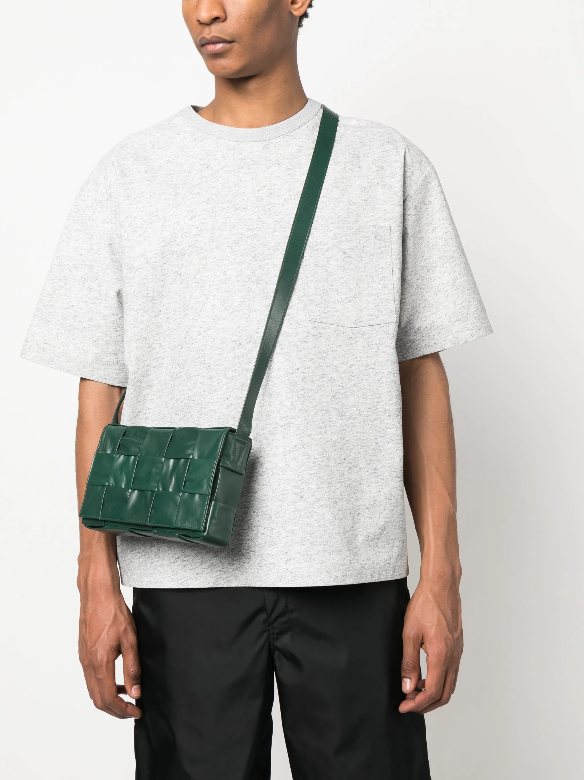 Cassette leather shoulder bag