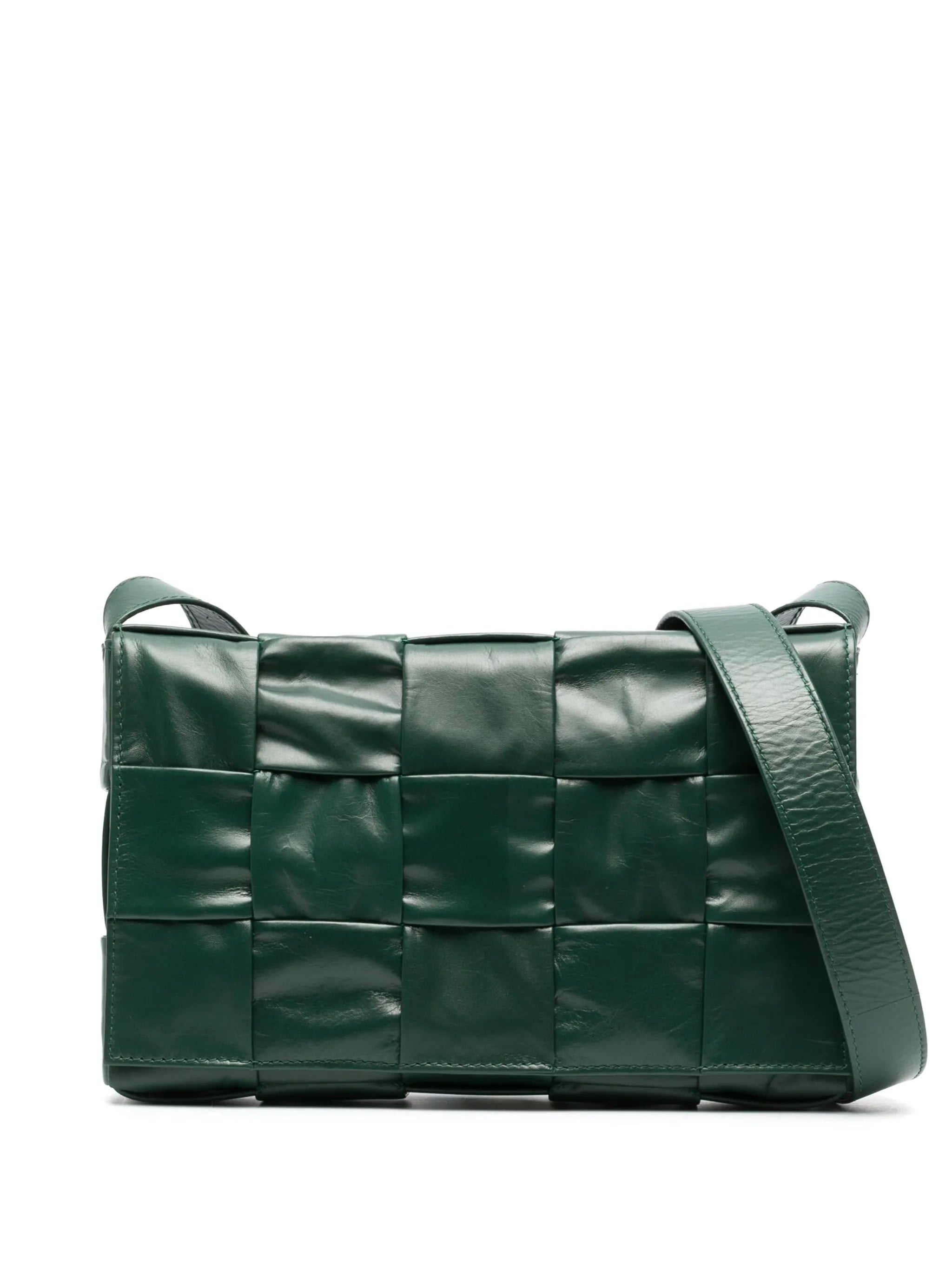 Cassette leather shoulder bag