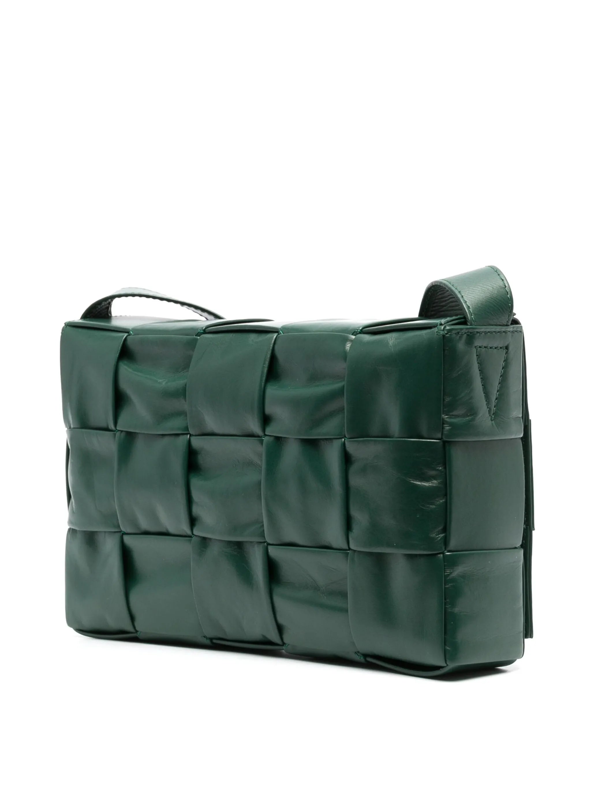 Cassette leather shoulder bag