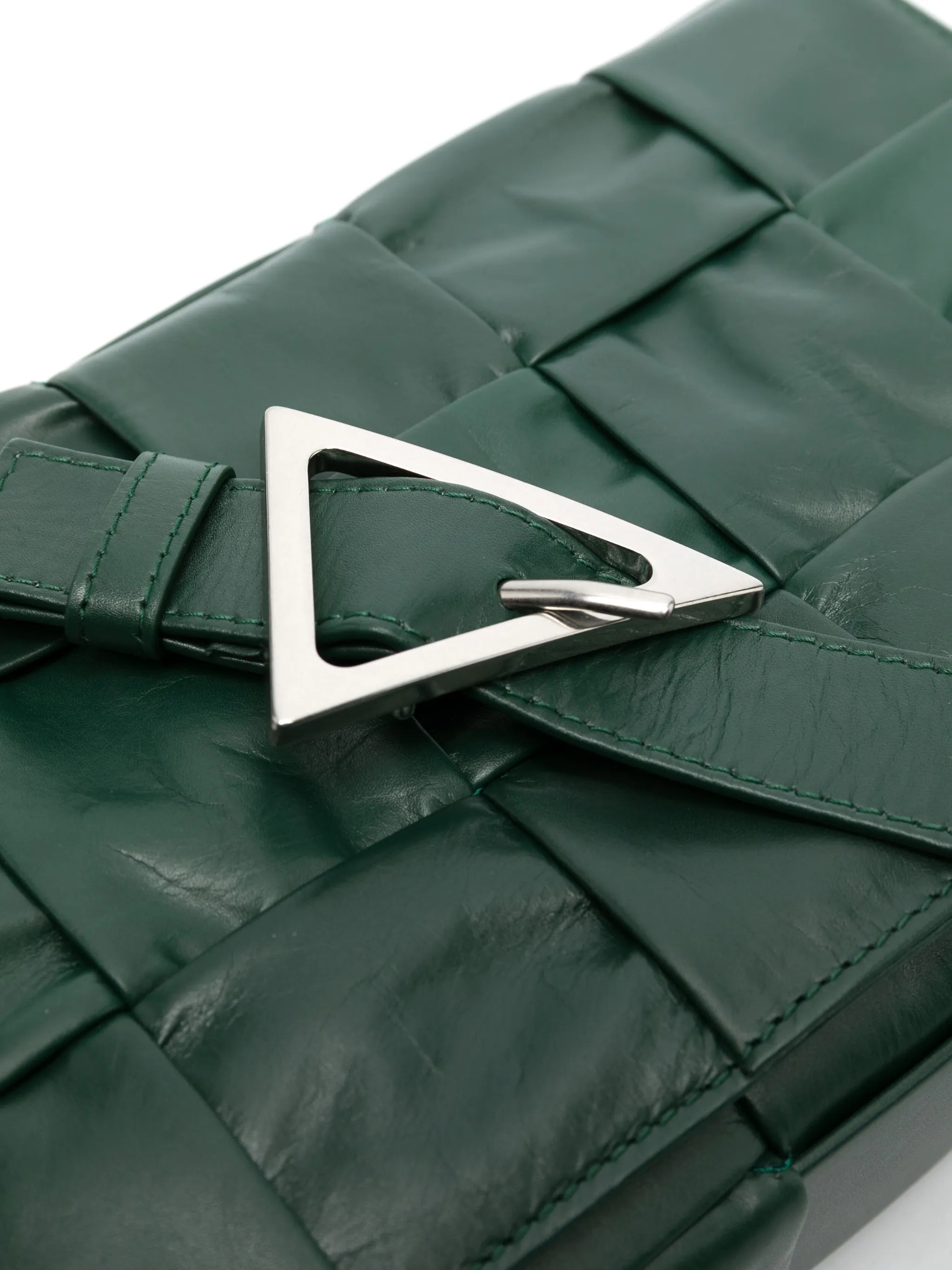 Cassette leather shoulder bag
