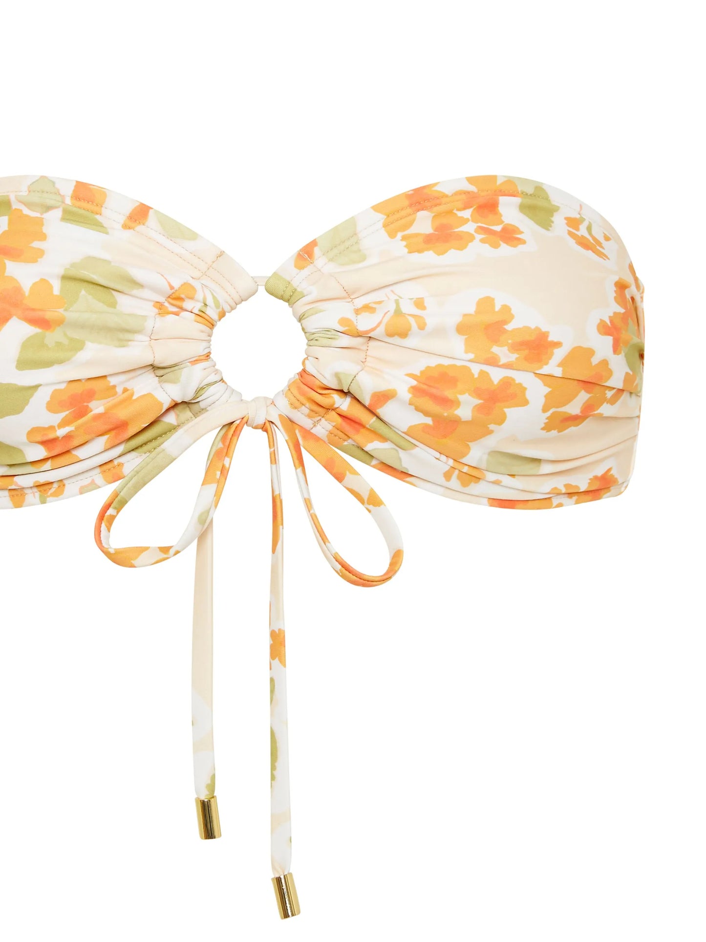 Peony floral-print bikini top