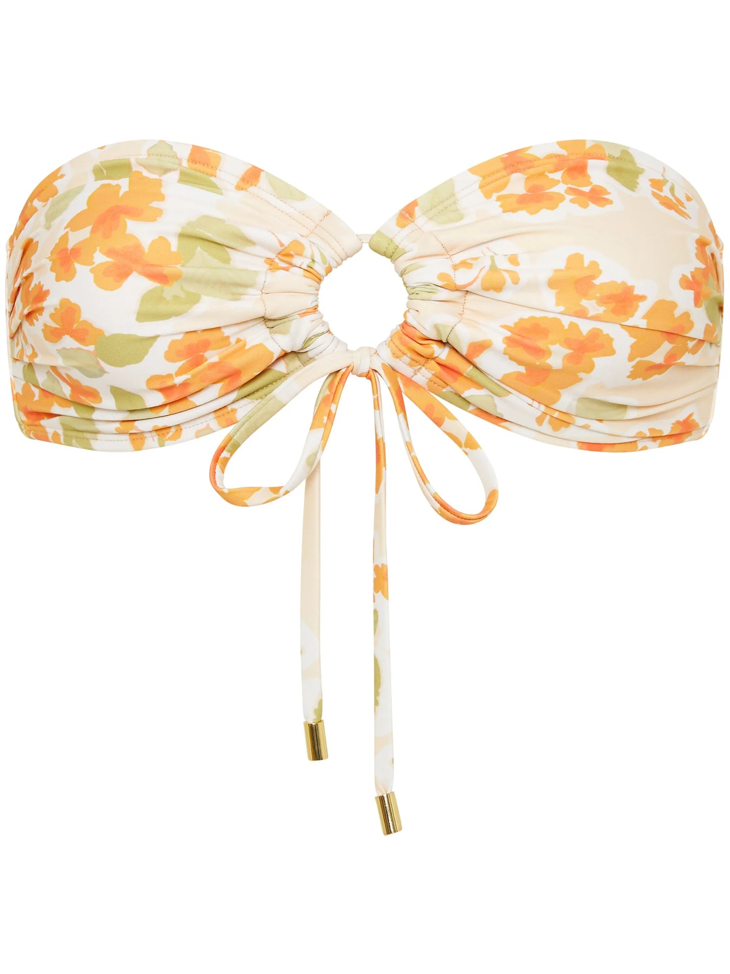Peony floral-print bikini top