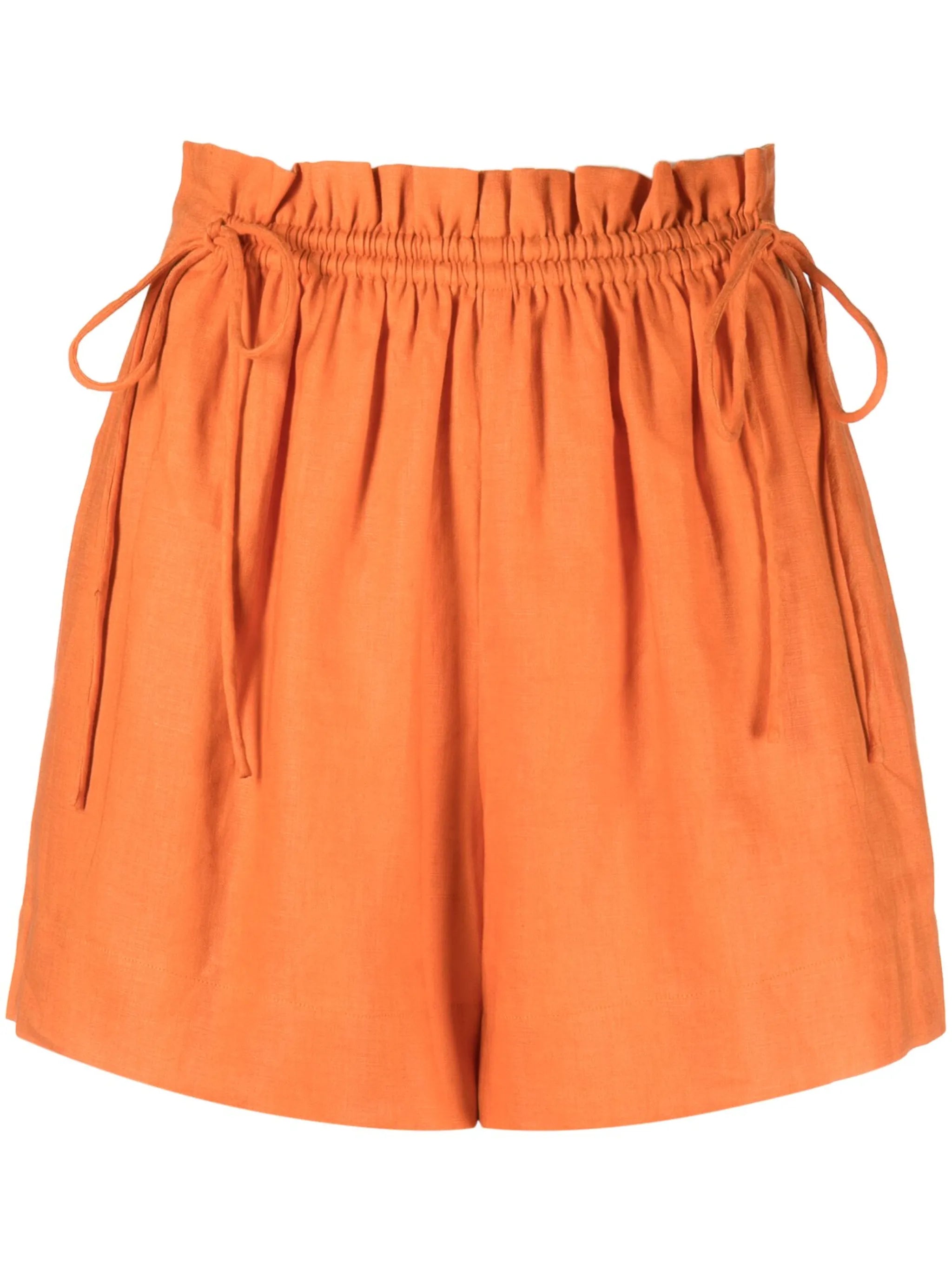 high-waisted linen shorts
