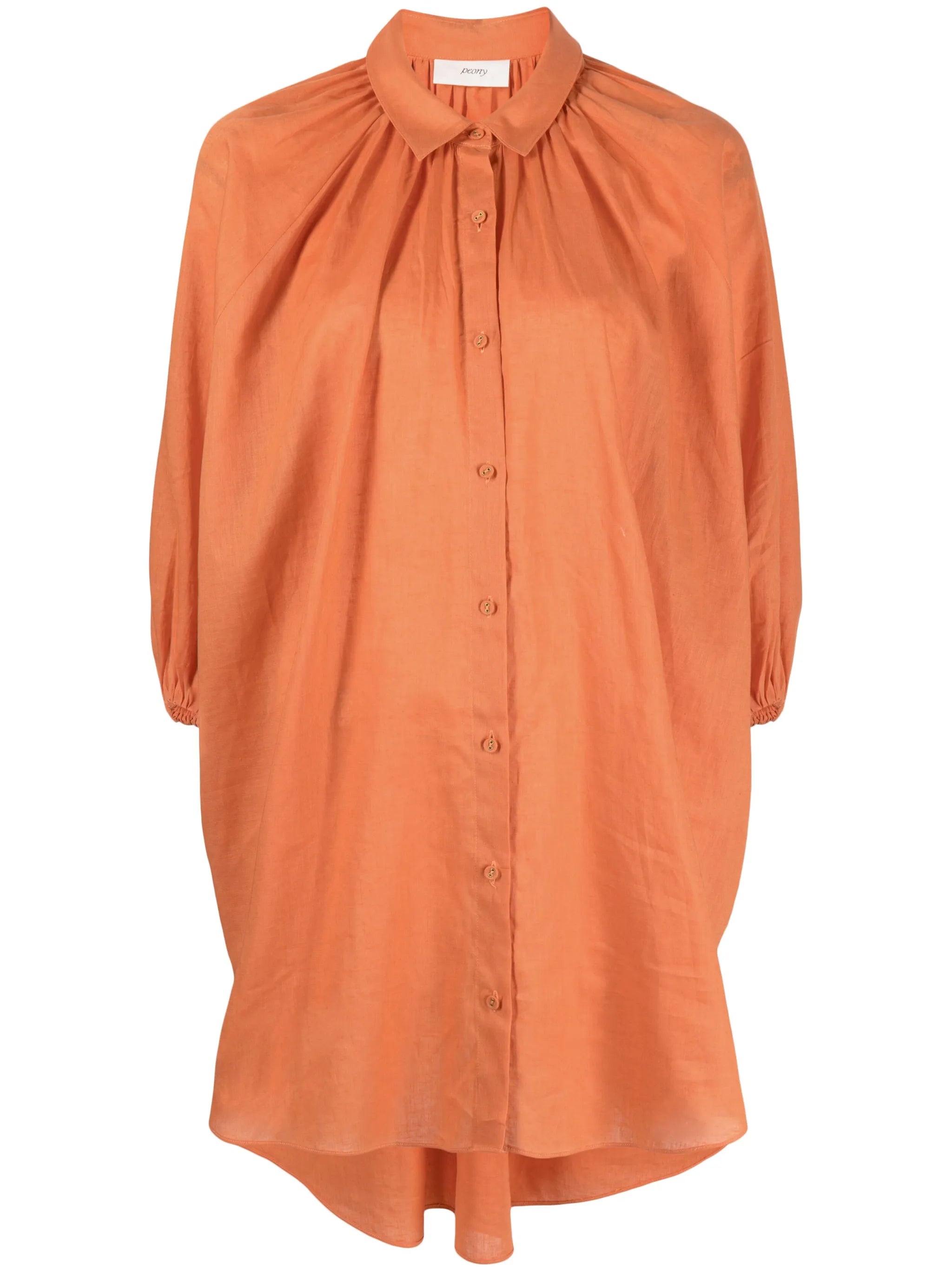 cotton-linen shirt dress
