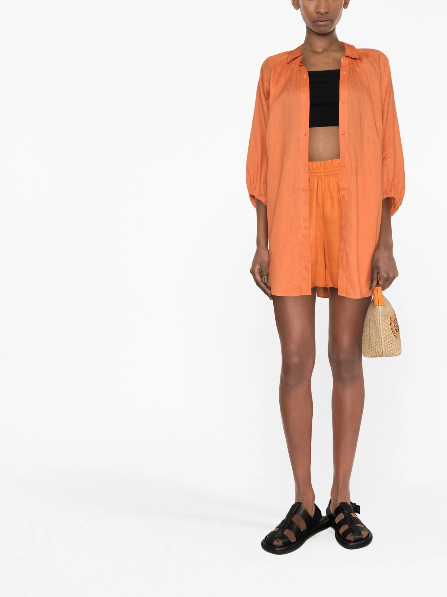 cotton-linen shirt dress