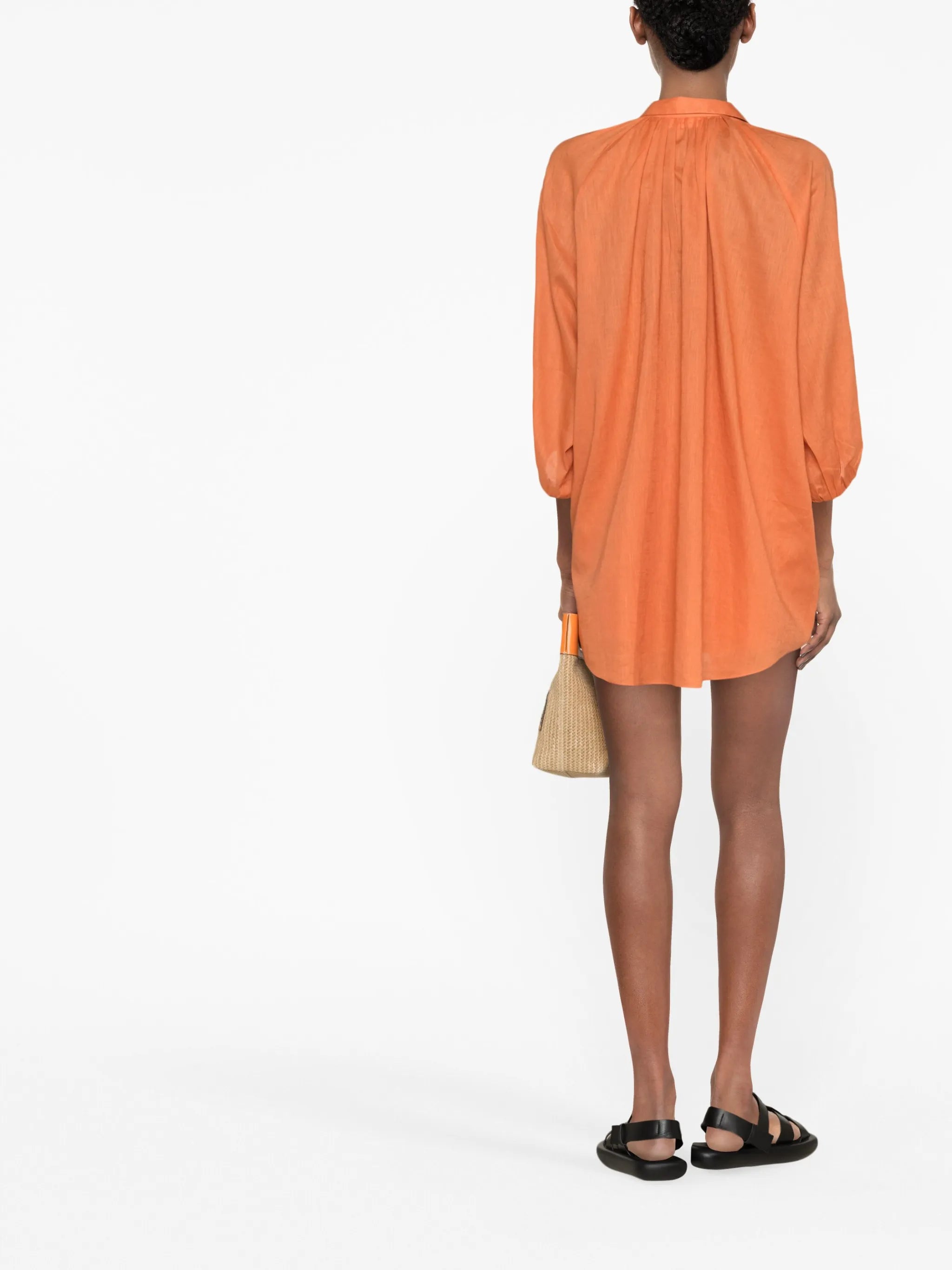 cotton-linen shirt dress