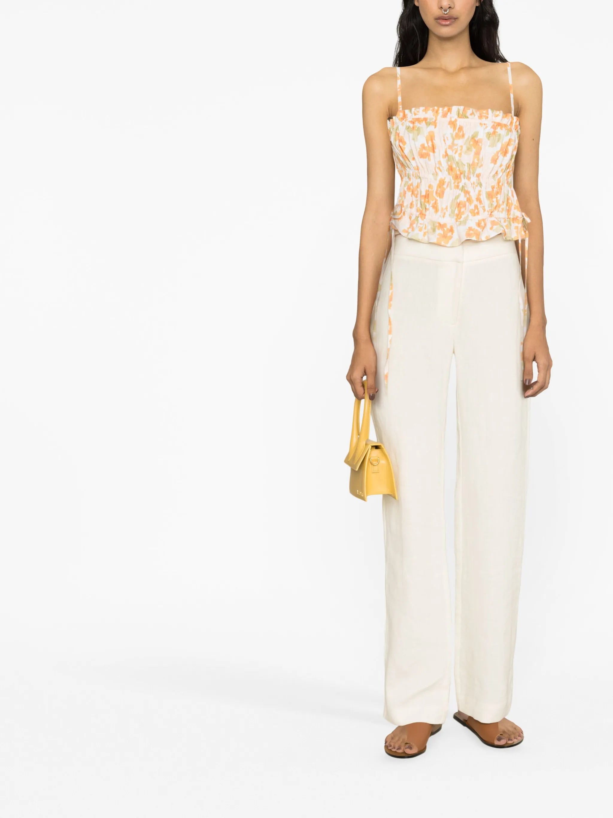 Weekend floral print shirred top