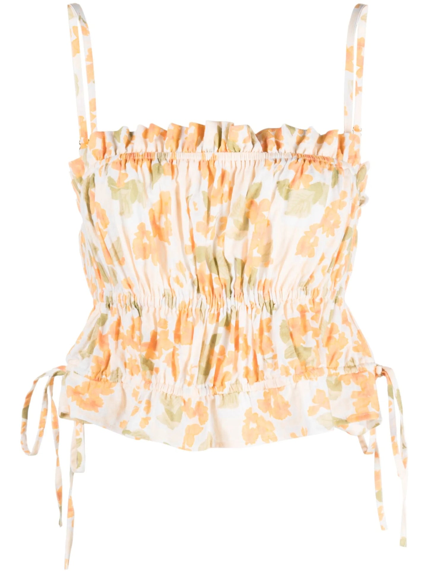 Weekend floral print shirred top