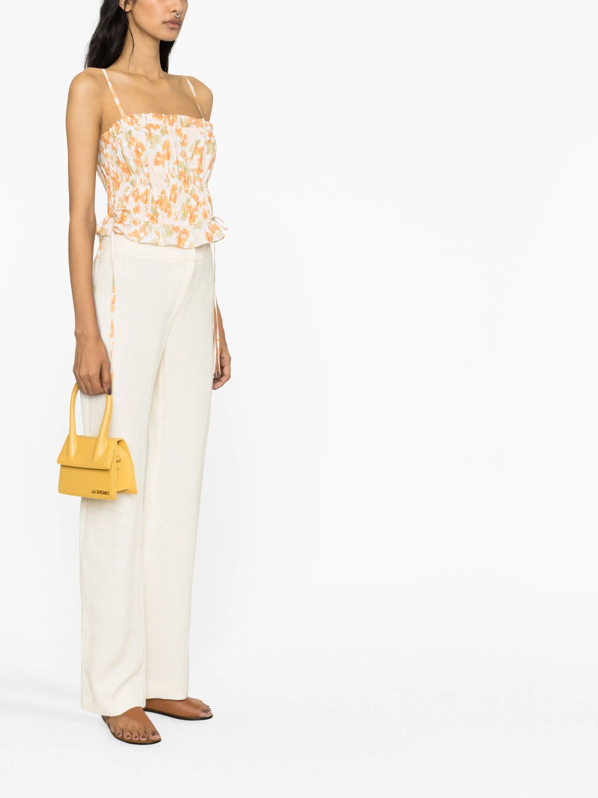 Weekend floral print shirred top