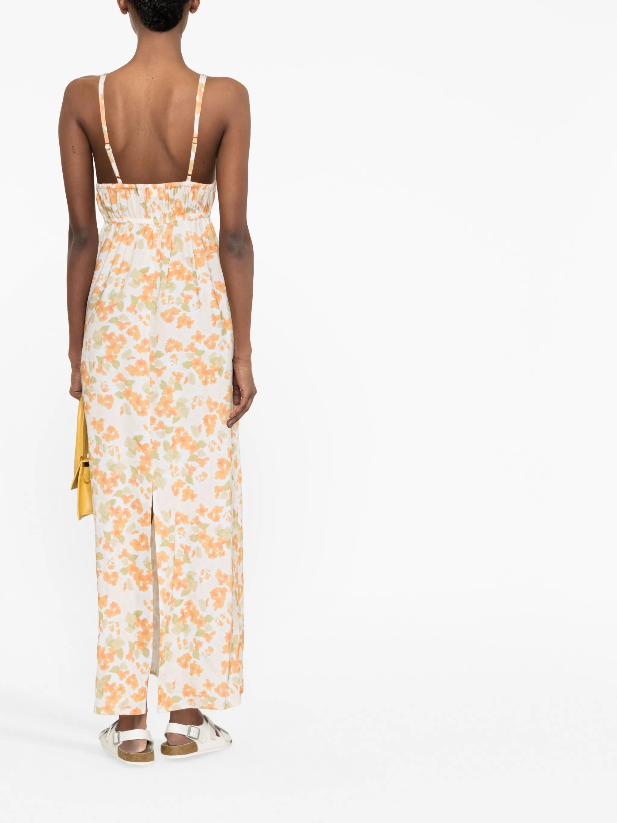 floral-print V-neck maxi dress