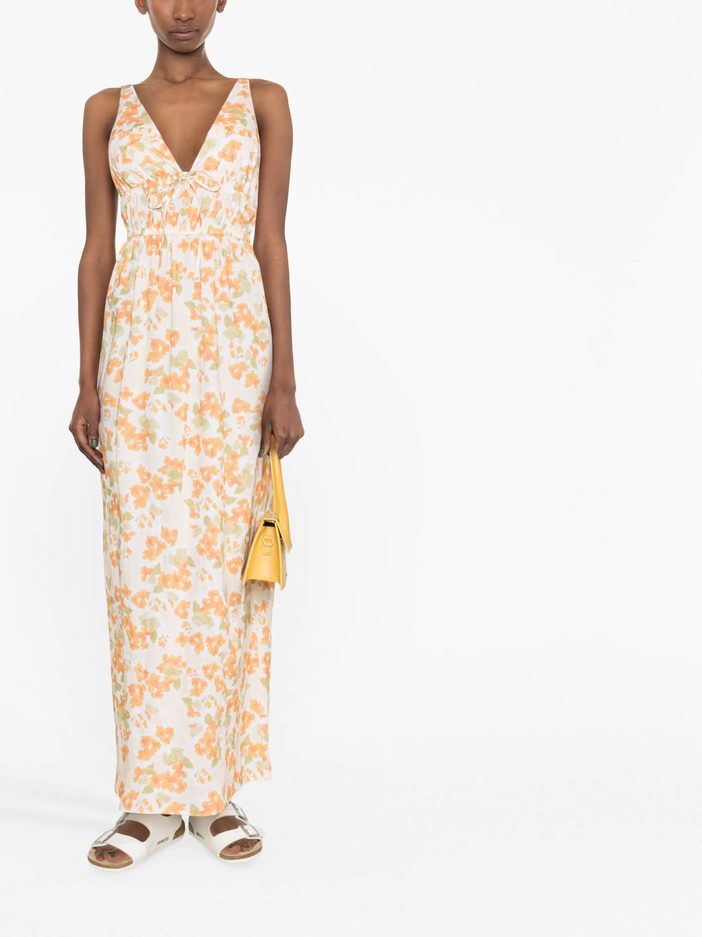 floral-print V-neck maxi dress