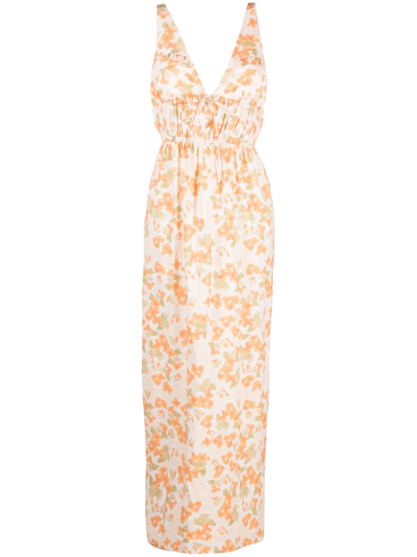 floral-print V-neck maxi dress