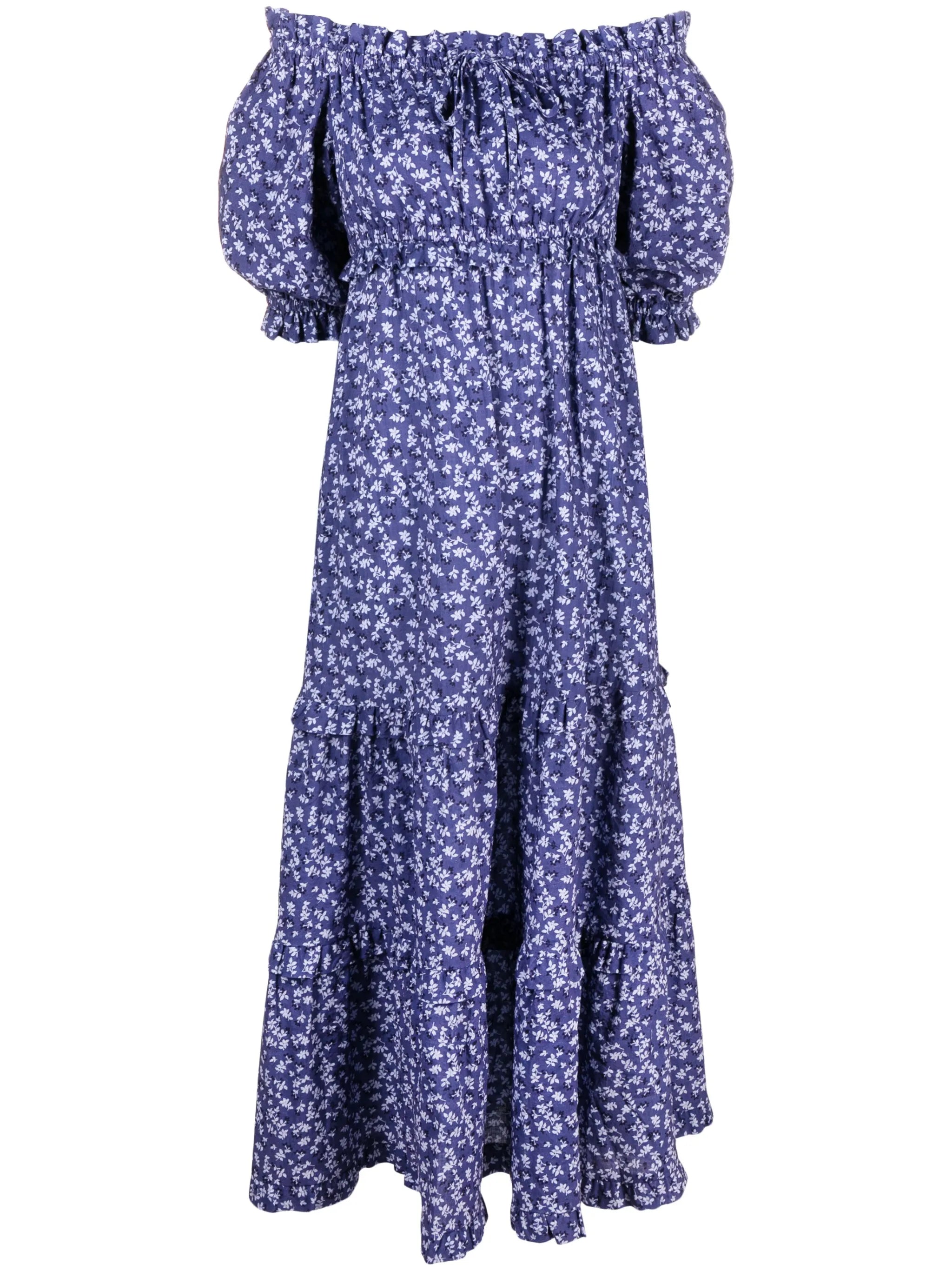 floral-print off-shoulder dress