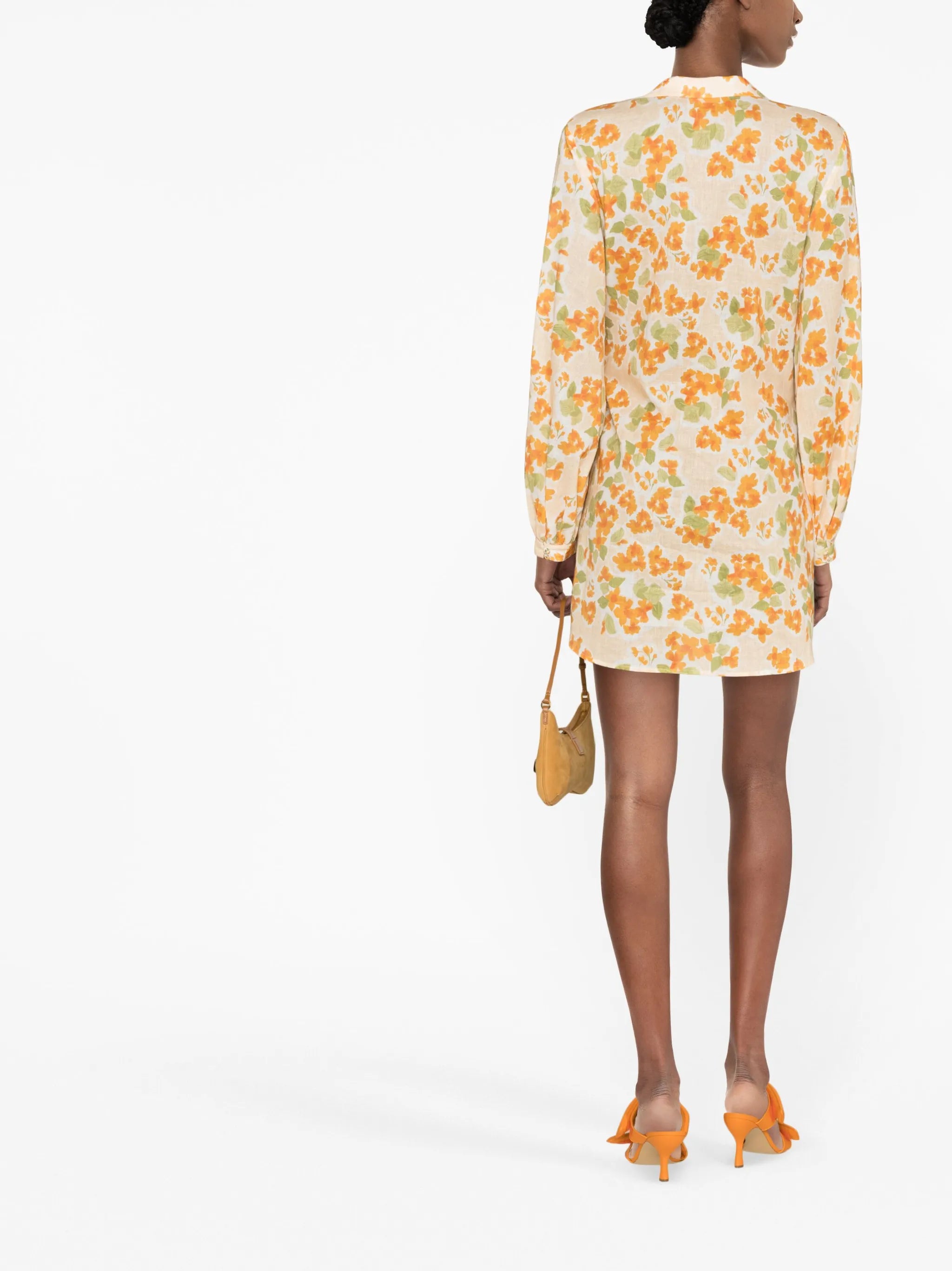 floral-print wrap dress