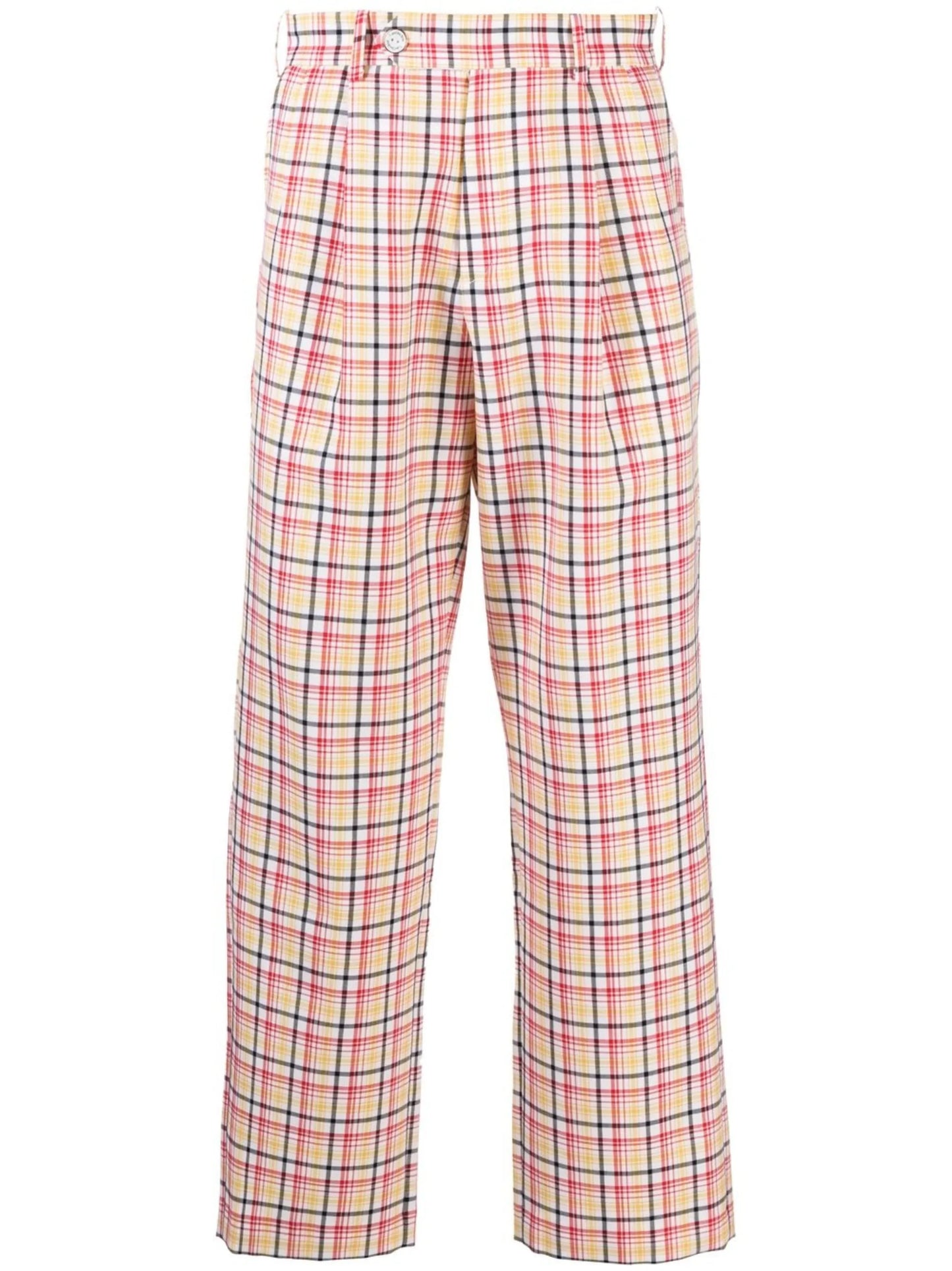 checked virgin-wool trousers