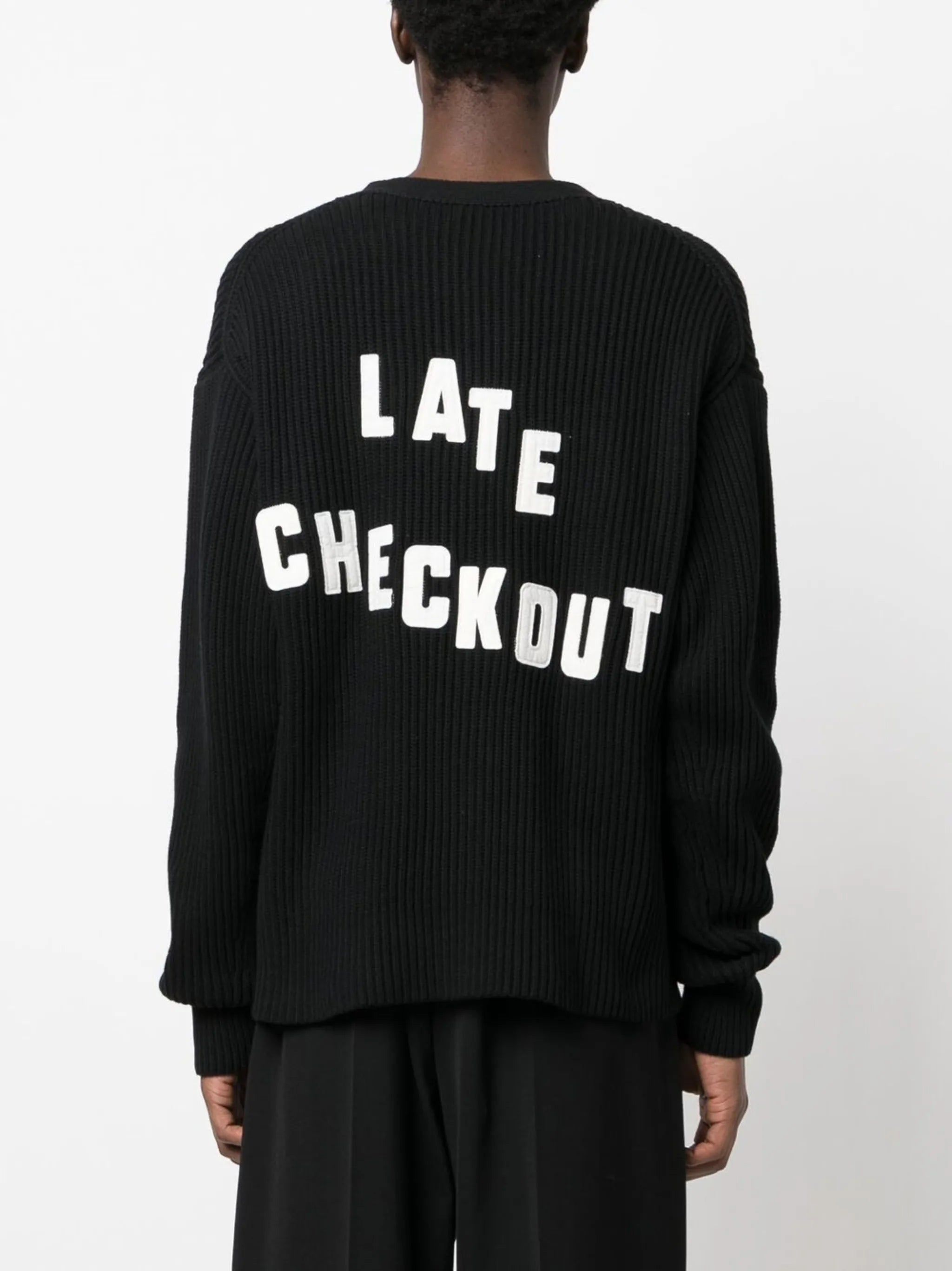 rear appliqué-logo knitted cardigan