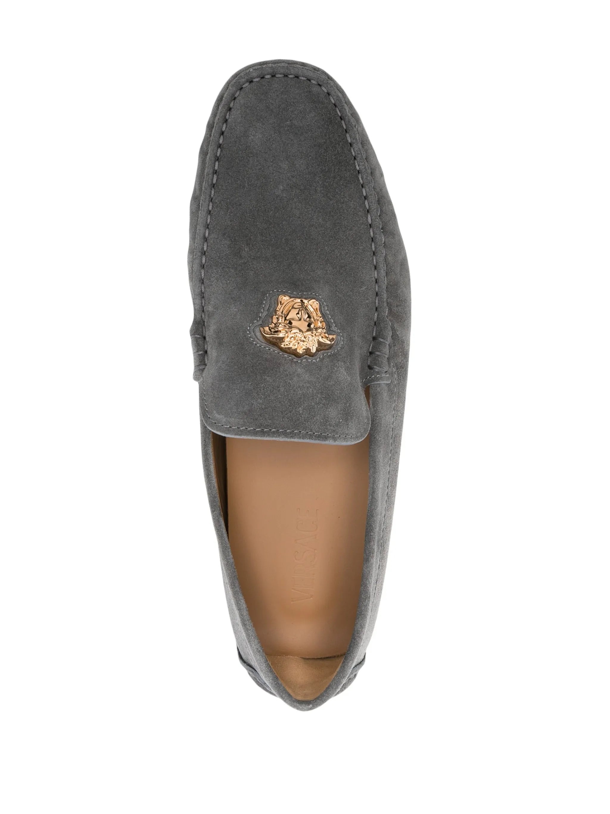 Medusa Head suede loafers