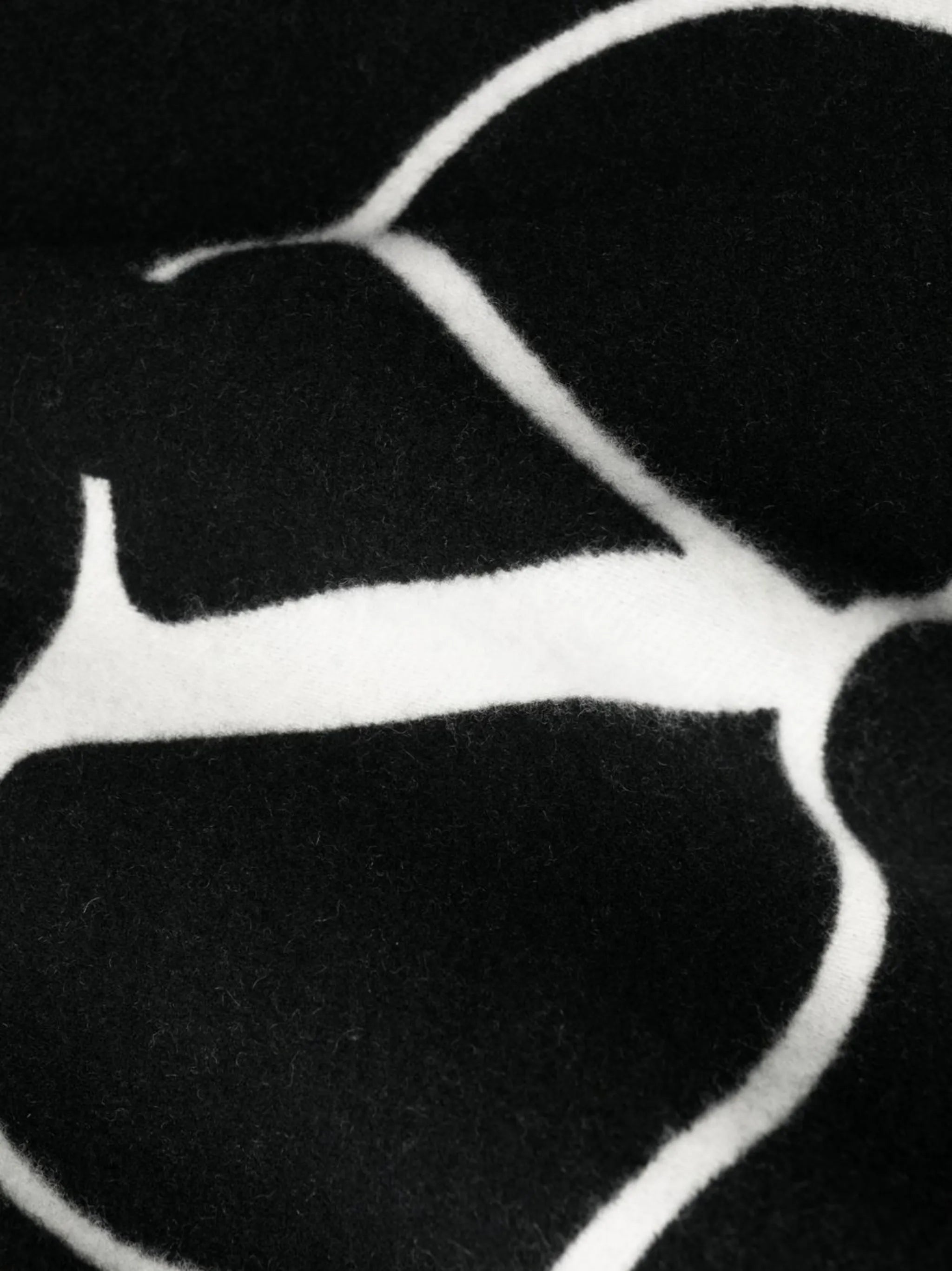 Black VLogo Signature Fringed Poncho