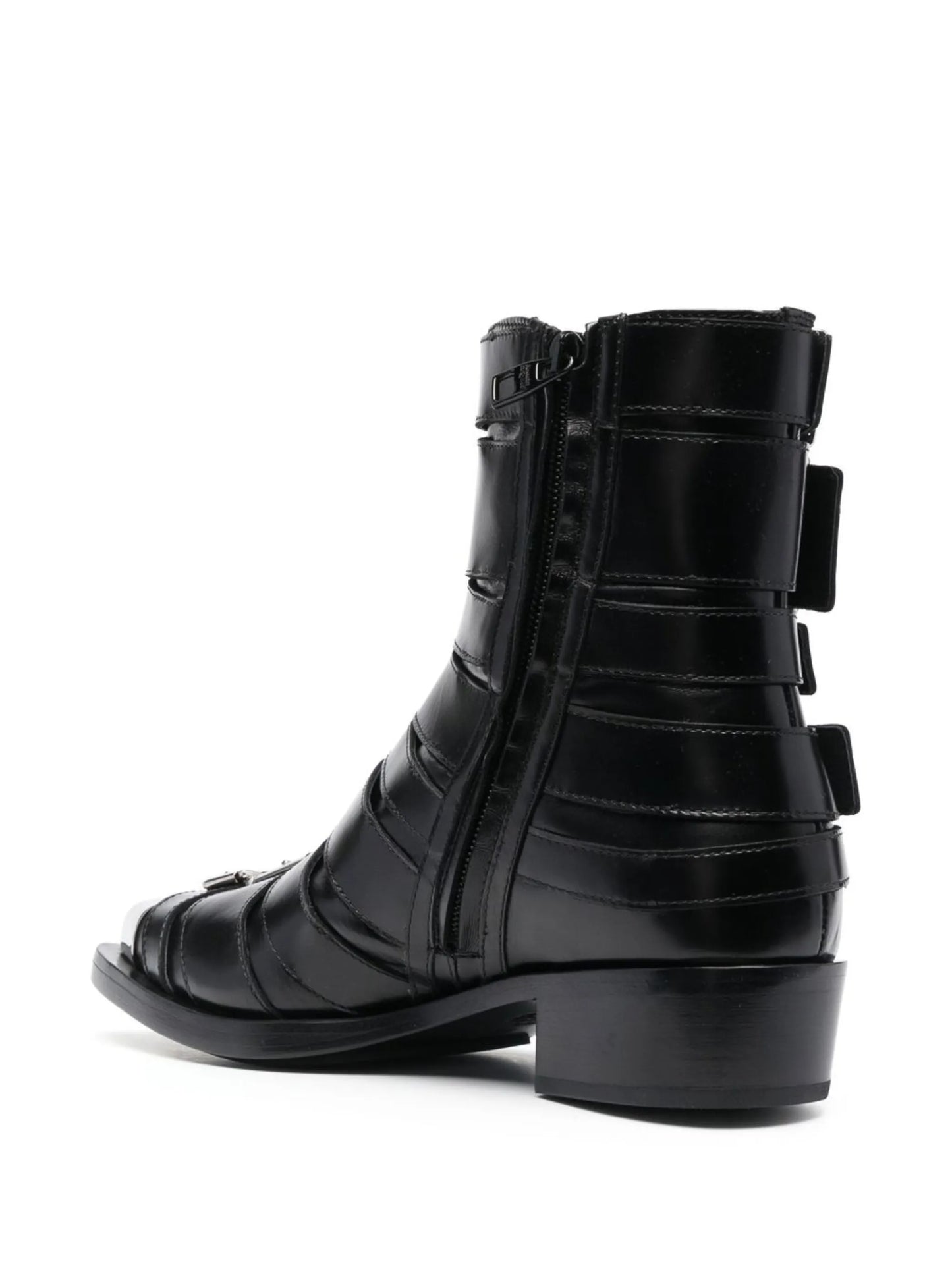 Punk buckle-detail biker boots